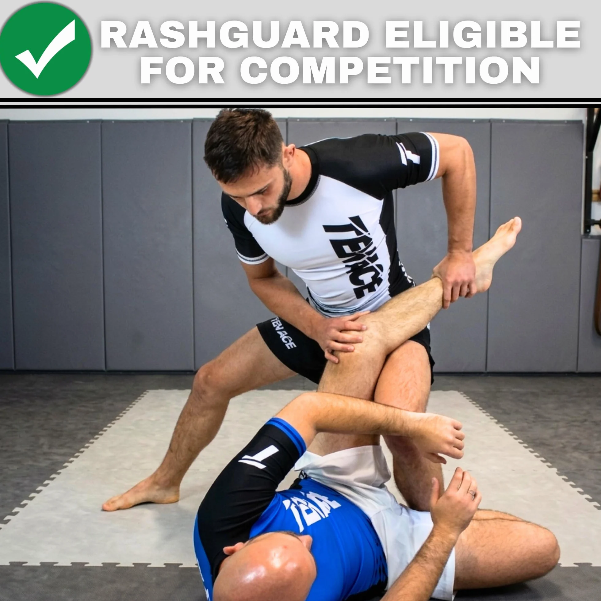Tenace Camiseta Compresión Diseño Jiu Jitsu Competición - Rashguard para Entrenamiento MMA, BJJ, Grappling