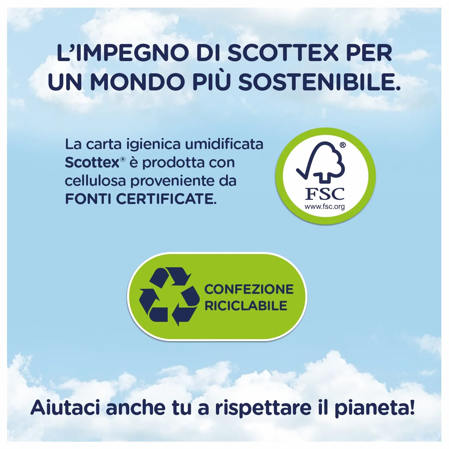 Scottex Pulito Completo Papel Higiénico Humidificado Biodegradable 504 Toallitas