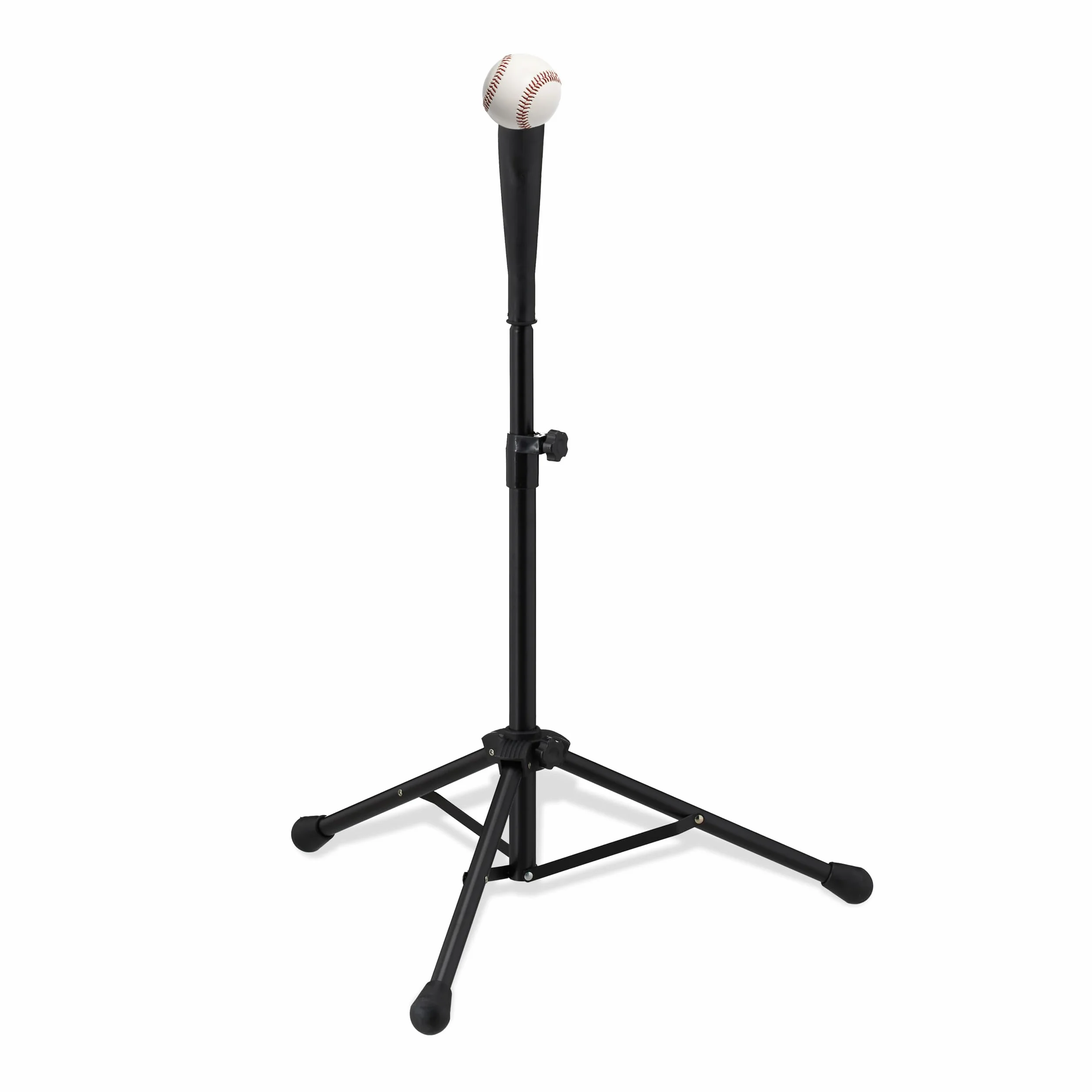 Relaxdays Trípode de Béisbol, Entrenamiento, Baseball y Softball, Soporte Regulable en Altura, 72-121 cm, Negro