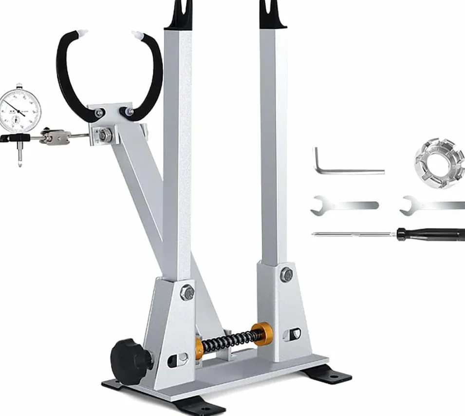 Soporte para ruedas de bicicleta, herramienta de alineación y reparación de precisión para un fácil mantenimiento de las ruedas, ideal para ciclistas y talleres de reparación