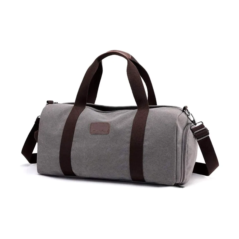 Bolsa de deporte de lona para gimnasio, gran capacidad, portátil, móvil, para hombres y mujeres, bolsa de deporte para viajes de corta distancia, con compartimento para zapatos, bolsa impermeable de