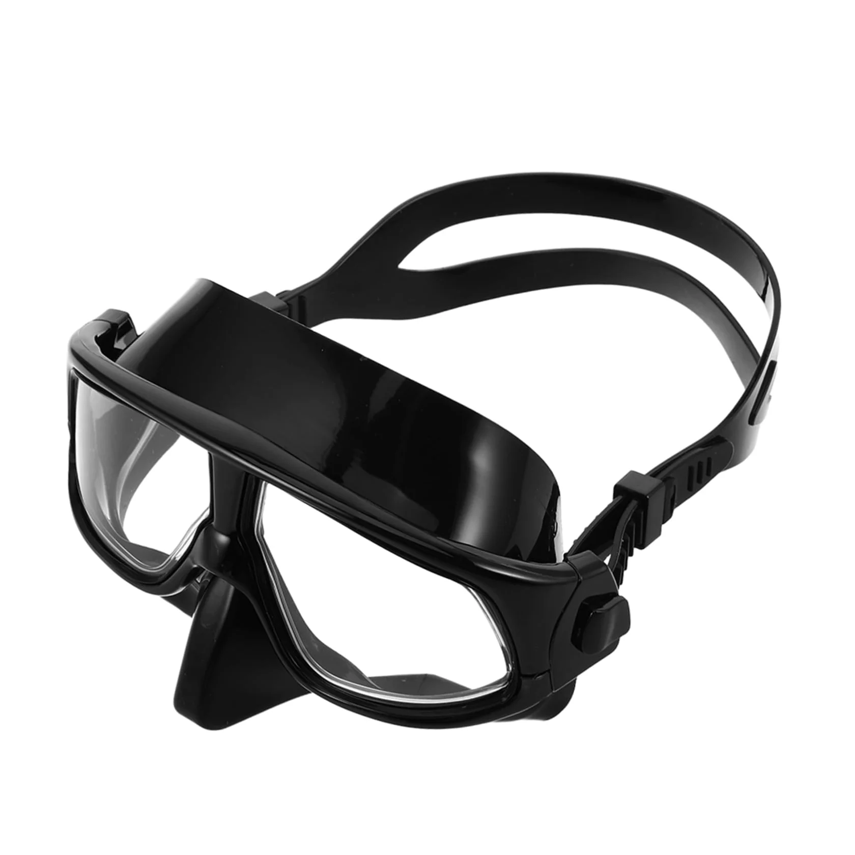 Máscara de Buceo para Snorkel con Tapa Nasal, Negra, Silicona | Correa Ajustable, Diseño de Amplia Visión, para Adultos, Natación y Uso Libre