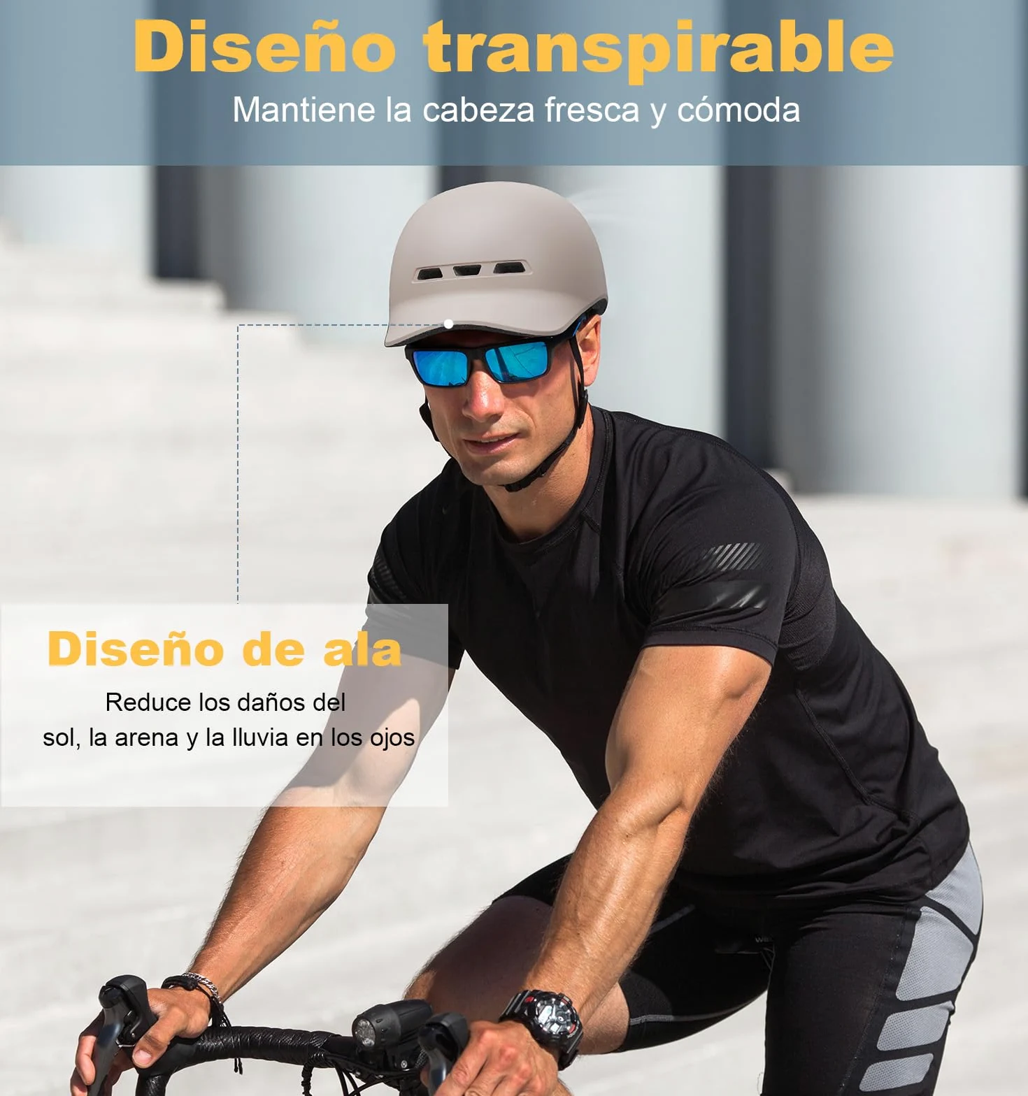 Shinmax Casco Bicicleta Adulto con Visera Casco Bici Urbano para Hombre y Mujer Casco Patinete Protección de la Seguridad Casco de Ciclismo Ciudad Scooter Carretera Montaña Ajustable Tamaño 57-62cm
