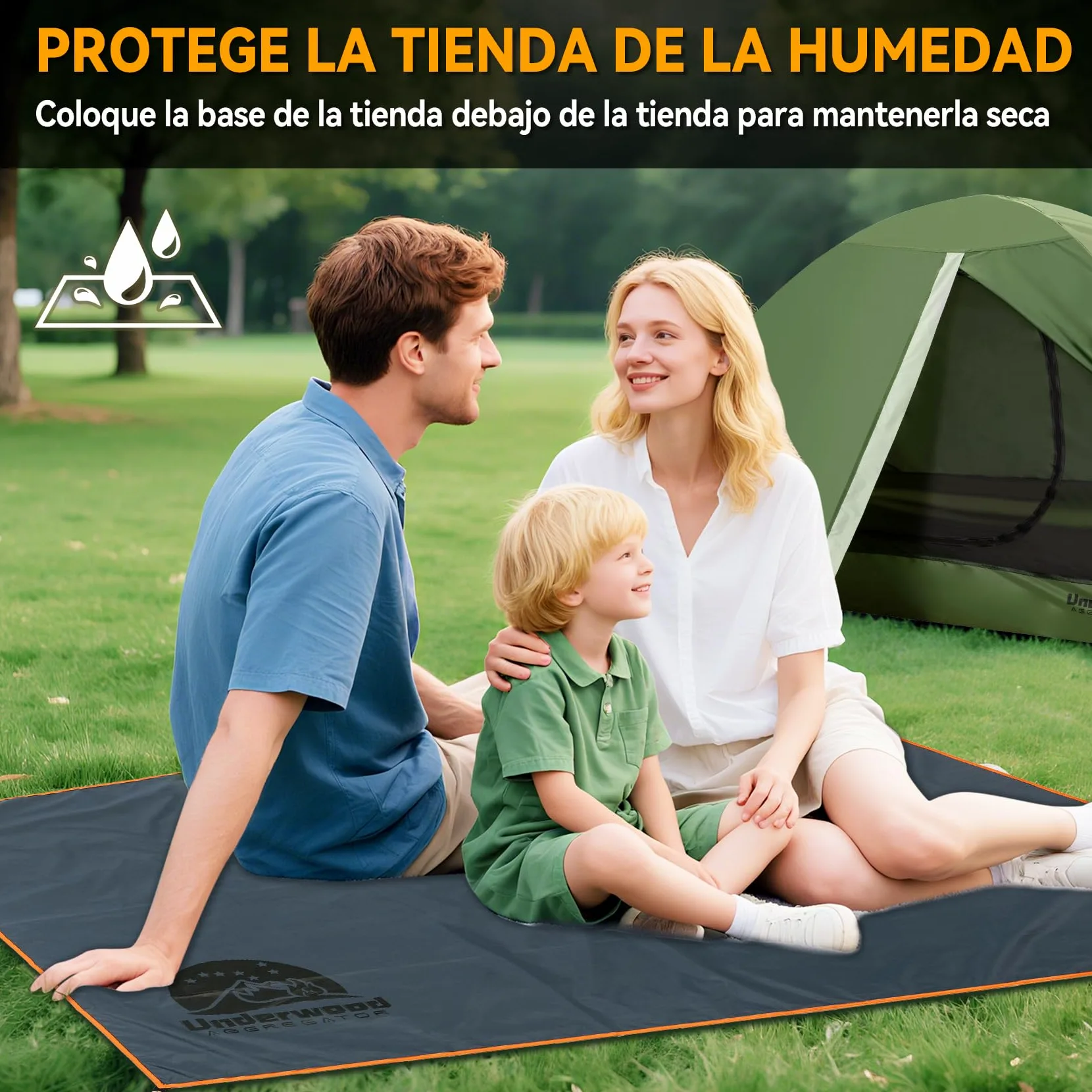 Lona Impermeable Multiusos y Lona para el Suelo, Resistente, Ultraligera, para Camping, Senderismo, Picnic, toldo, Incluye Bolsa de Almacenamiento