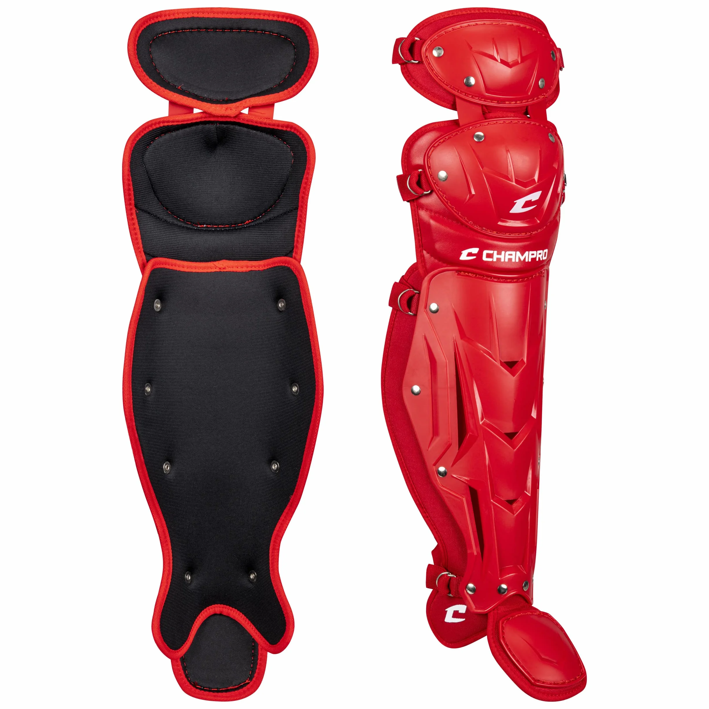 Champro Optimus MVP - Protectores de piernas para atascador de béisbol con doble rodilla, 16,5 pulgadas de longitud