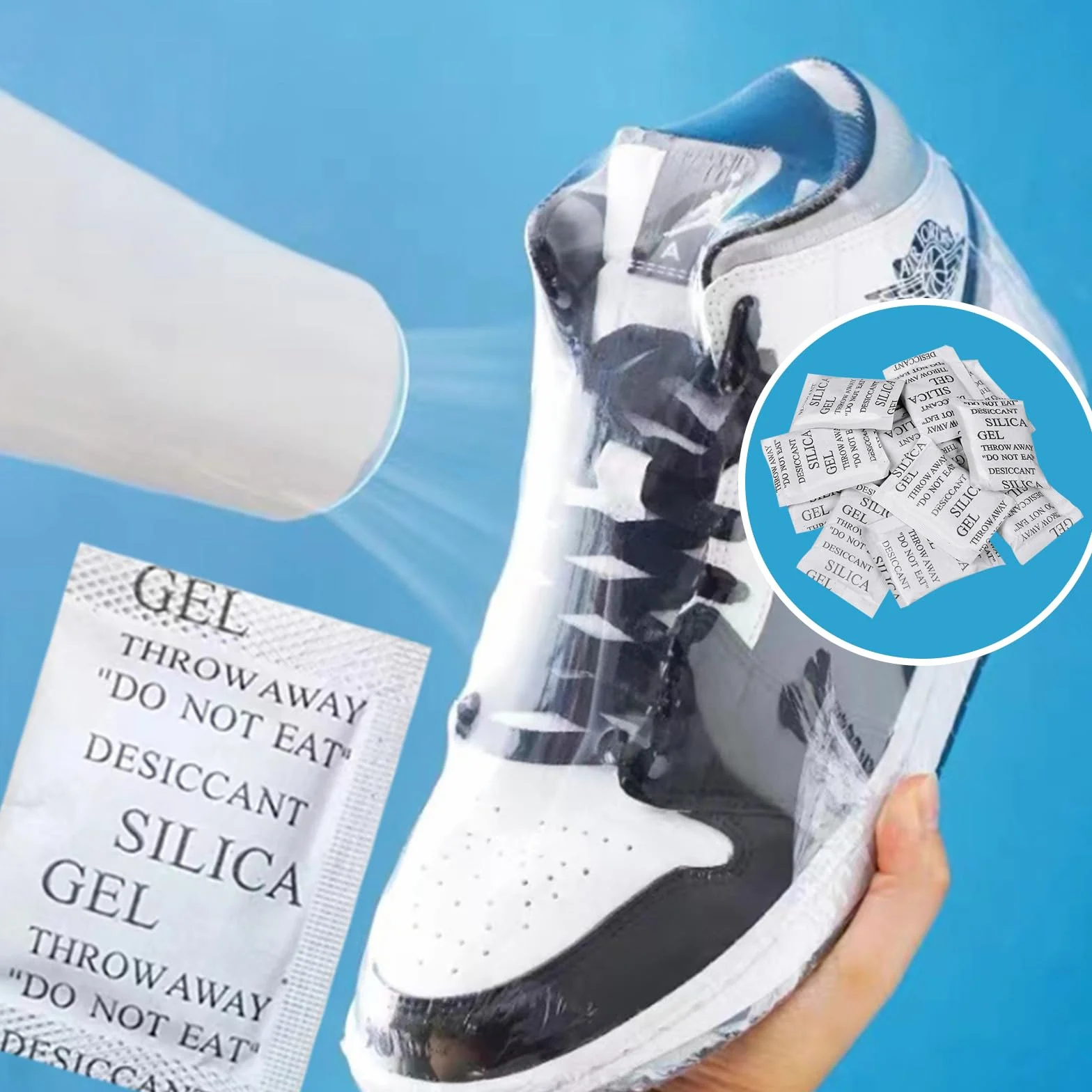 Bolsas de Gel de Sílice 1g, Deshumidificador Desecante Antihumedad para Ropa y Comida