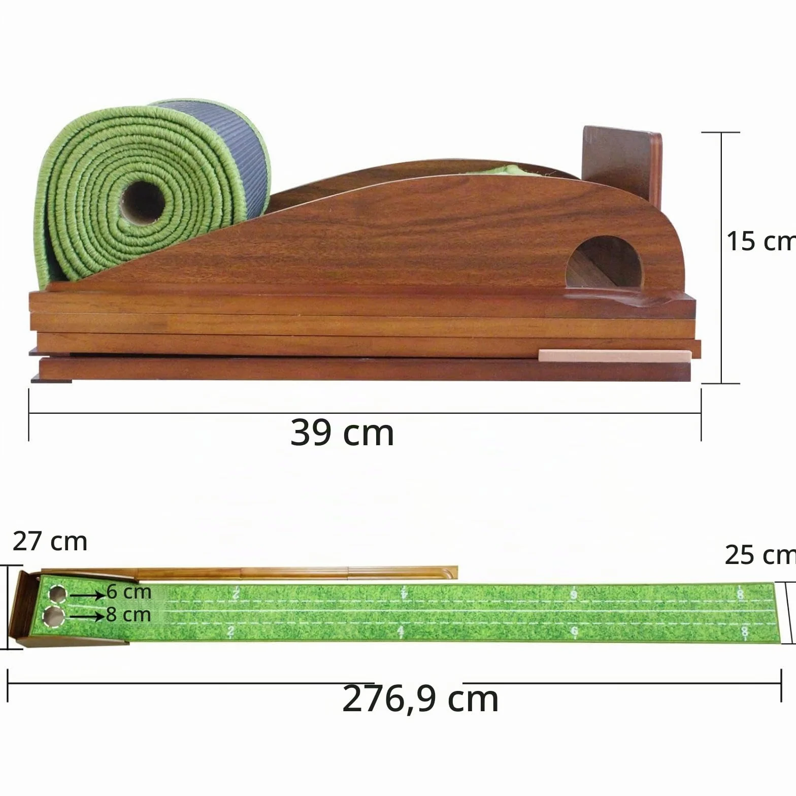 CRESTGOLF Alfombras De Putting para Golf 2,9 x 0,45 m con Pista de Retorno Engrosada y función automática. Ejercicio en Interiores y Exteriores para Principiantes y Aficionados Golf Putting Trainer