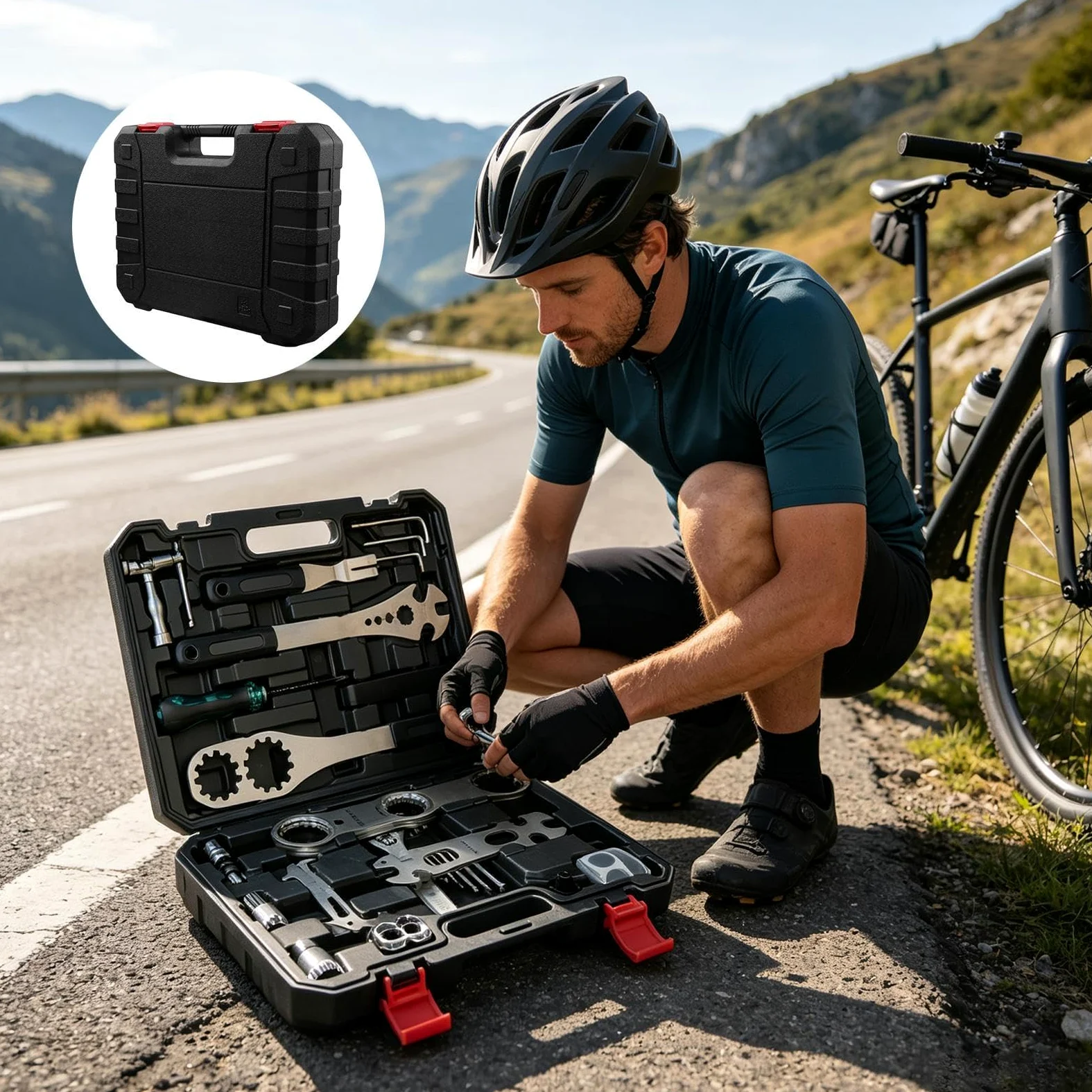 Kit De Herramientas Para Bicicleta Destornillador con estuche de | Herramientas Reparación Ciclismo Para Bicicleta Montaña Y Carretera Ciclismo Cadena Freno Neumático