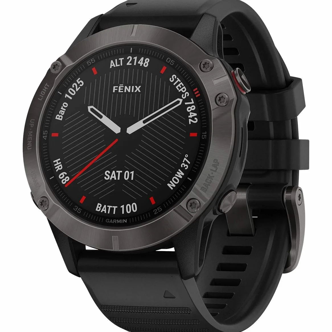 Garmin - Reloj GPS con Pulsómetro Fenix 6 Zafiro, Negro, L (010-02158-11)