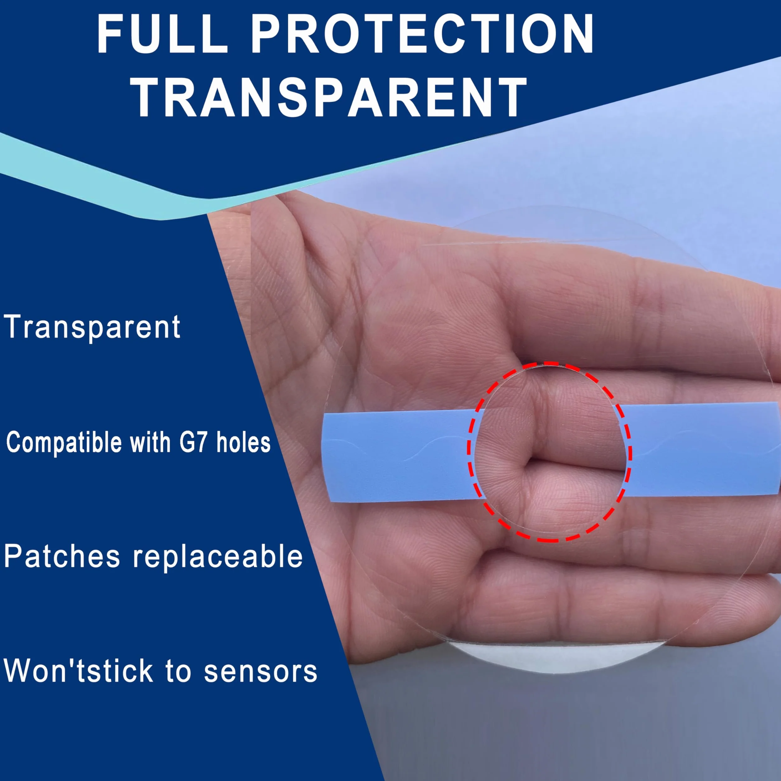 Dexcom G7 Parches Transparentes Adhesivos 10 Días Resistente al Agua