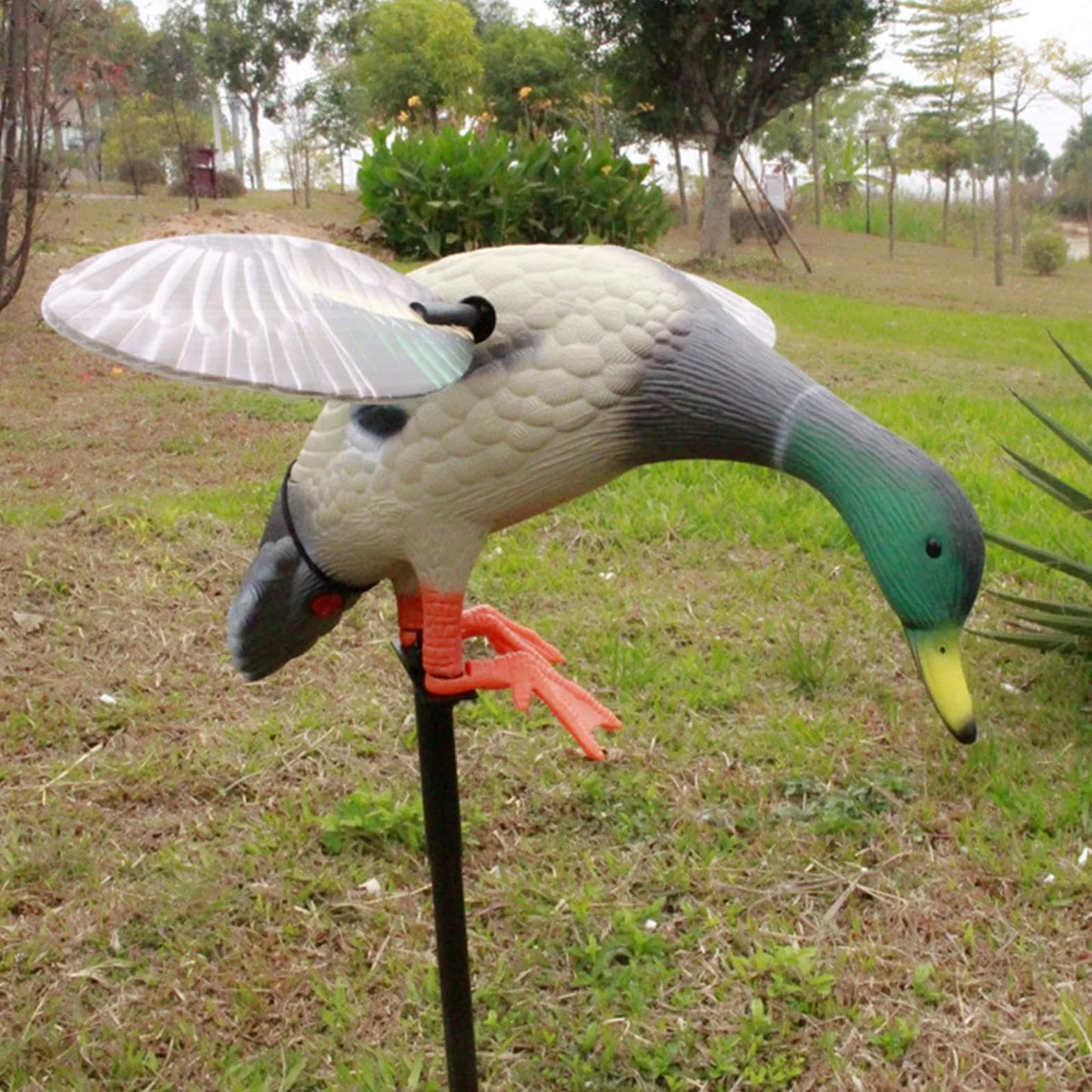 Pato Real Wing Flexible Duck, Cebo, Funciona con | Pilas, Mando a Distancia, señuelo para la Caza de Patos, instalación sin Esfuerzo