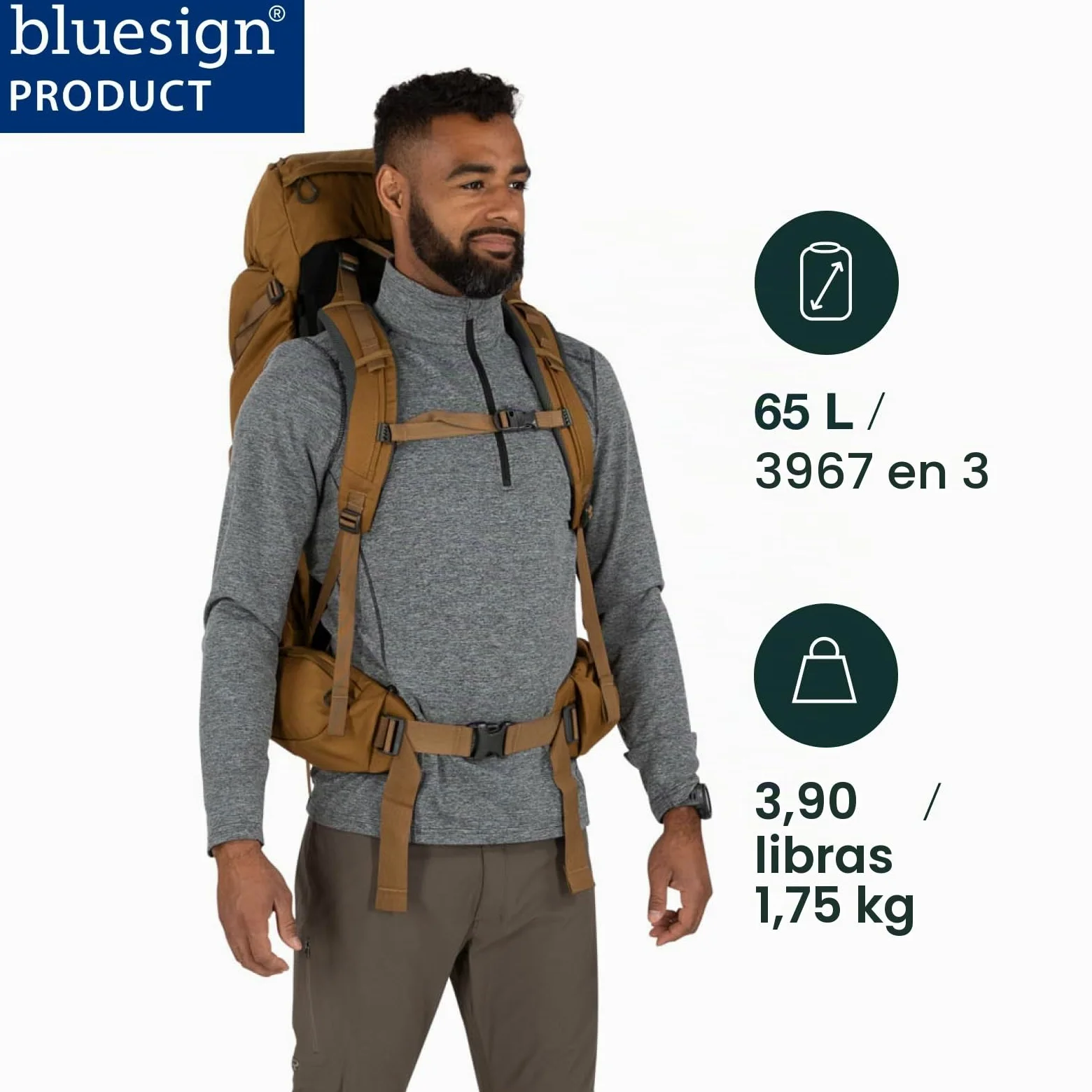 Osprey Rook Hombre Mochila, 50L, Histosol Brown/Rhino Grey, O/S