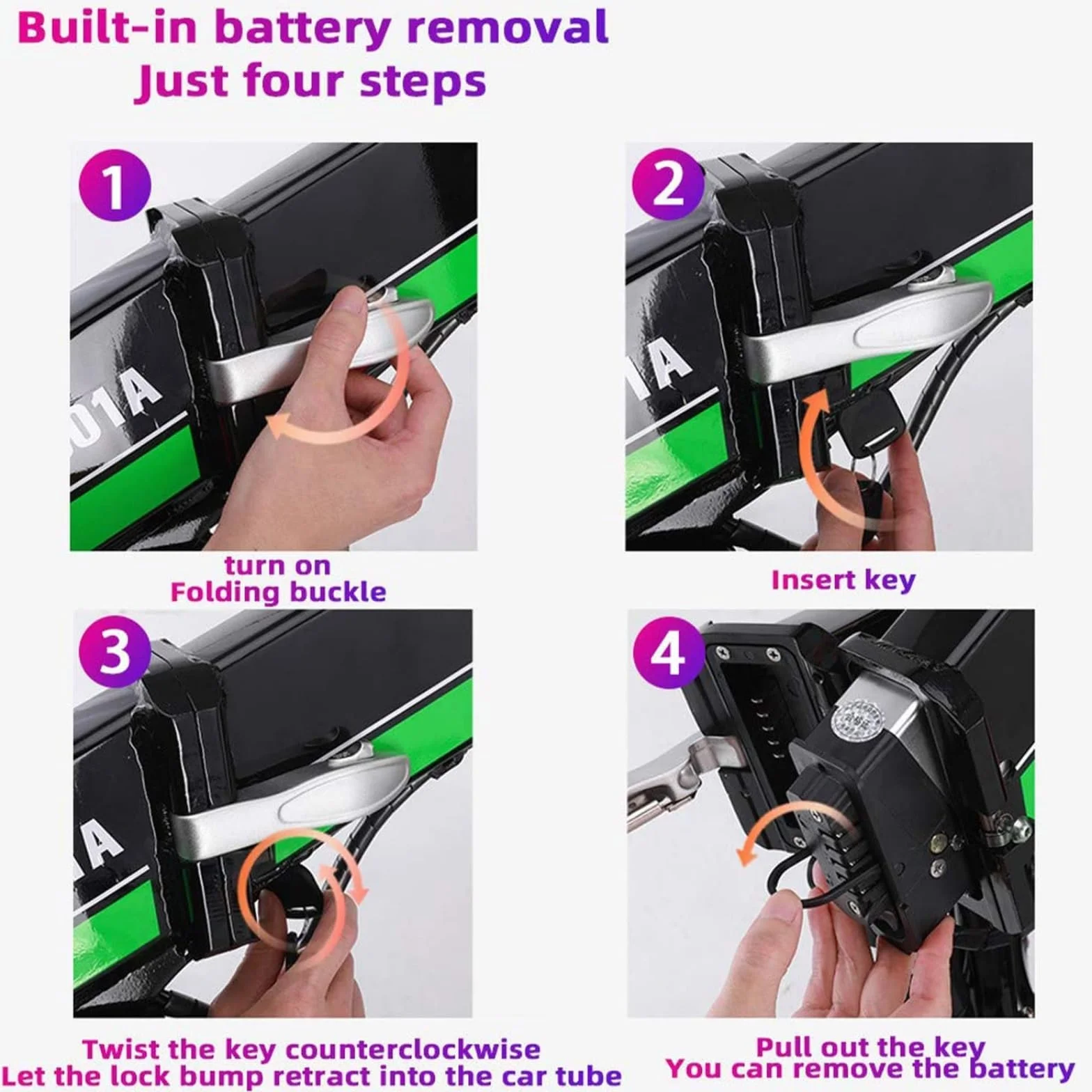48V/36V Batería Bicicleta eléctrica 10.4Ah 12.8Ah 14Ah 15Ah 17.5Ah para Shengmilo Ebike Batería para Samebike LO26 20LVXD Batería 350w 500w 750w 1000w Motor con Cargador y BMS (48V 10.4Ah)