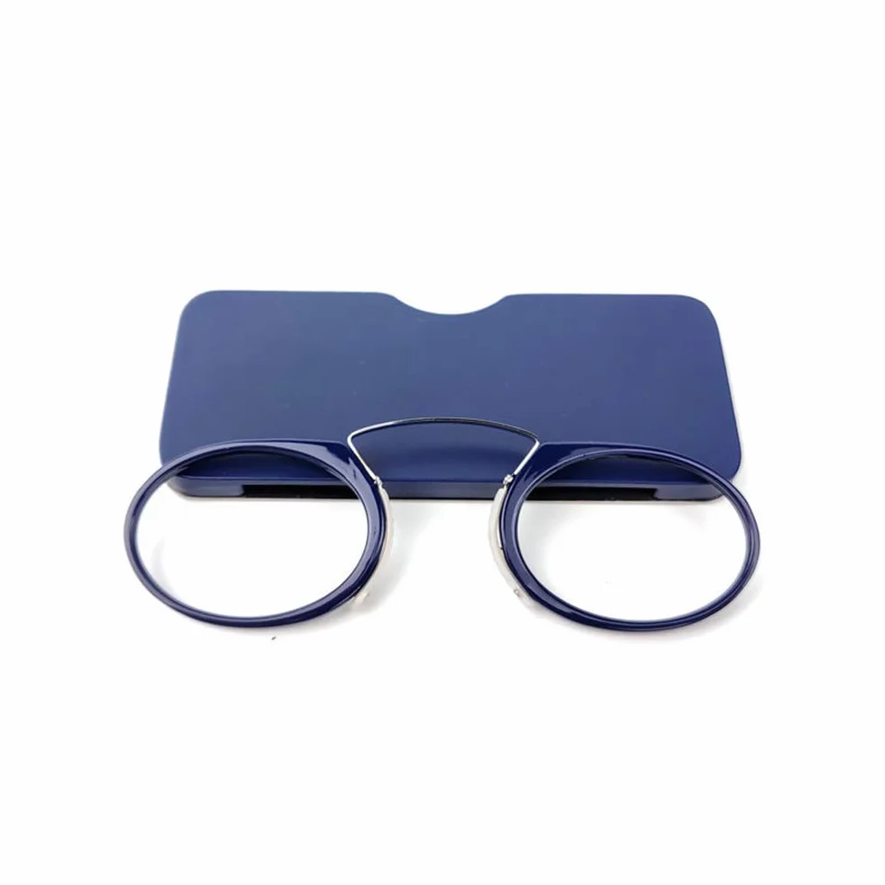 Gafas de lectura unisex antideslizantes compactas clip nariz Azul +2.0