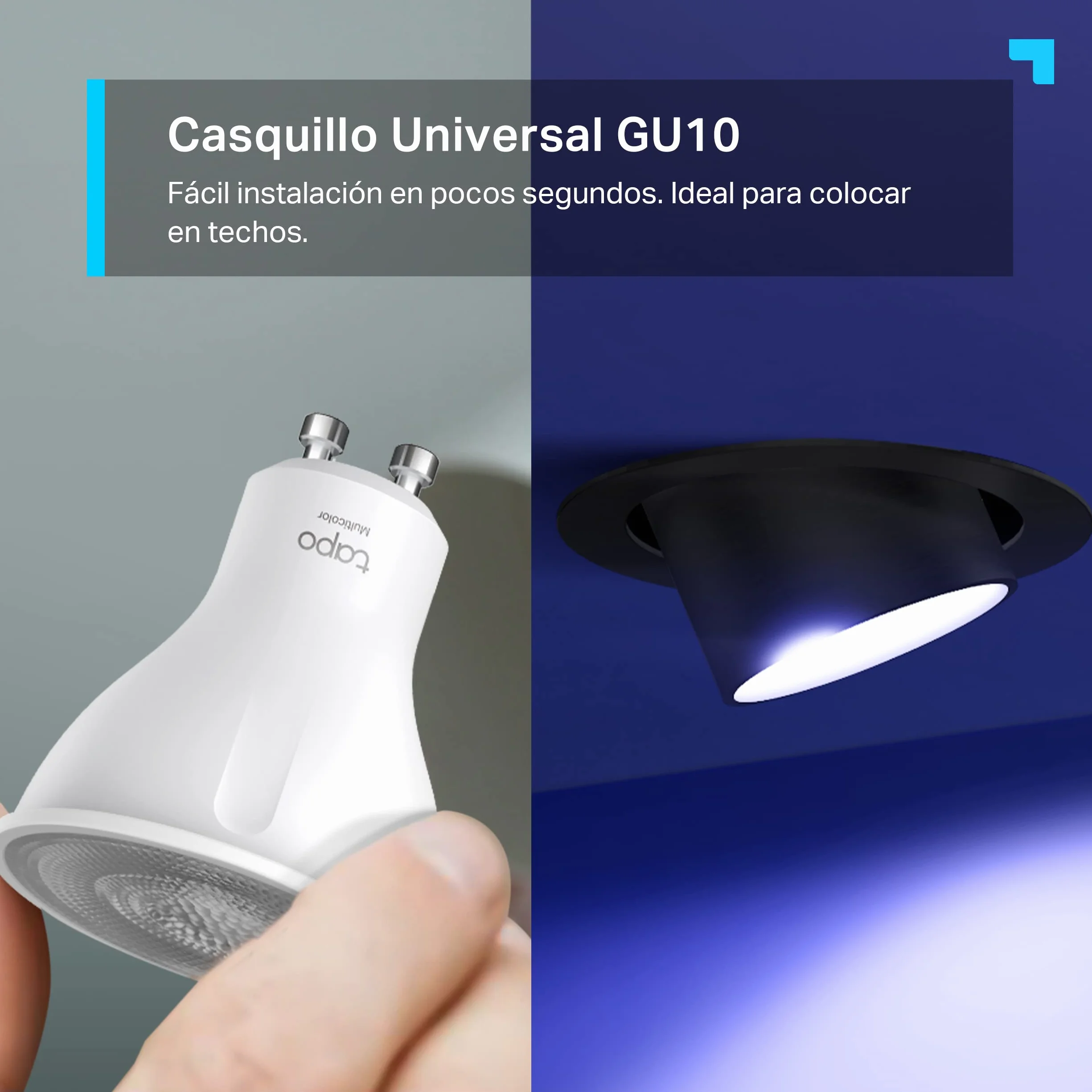 Tapo L630 GU10 Bombilla LED inteligente Wi-Fi RGBW multicolor 16 millones de colores compatible con Amazon Alexa 350 lúmenes 3.7W 2 unidades