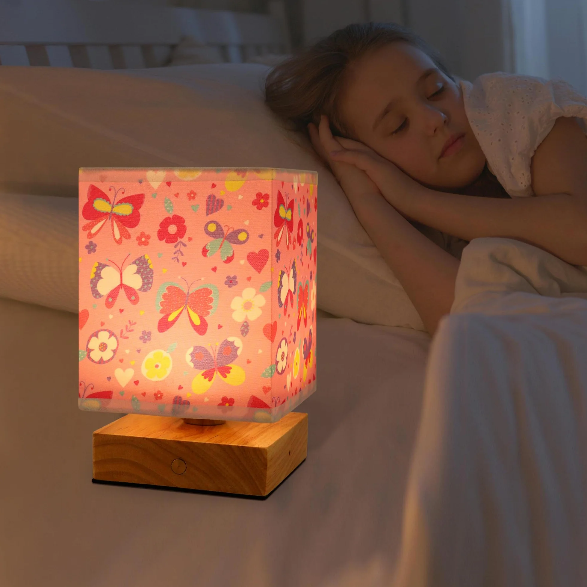 Lámpara de Mesita de Noche Infantil Recargable Luz Quitamiedos Niños Linterna Bebé Regalos