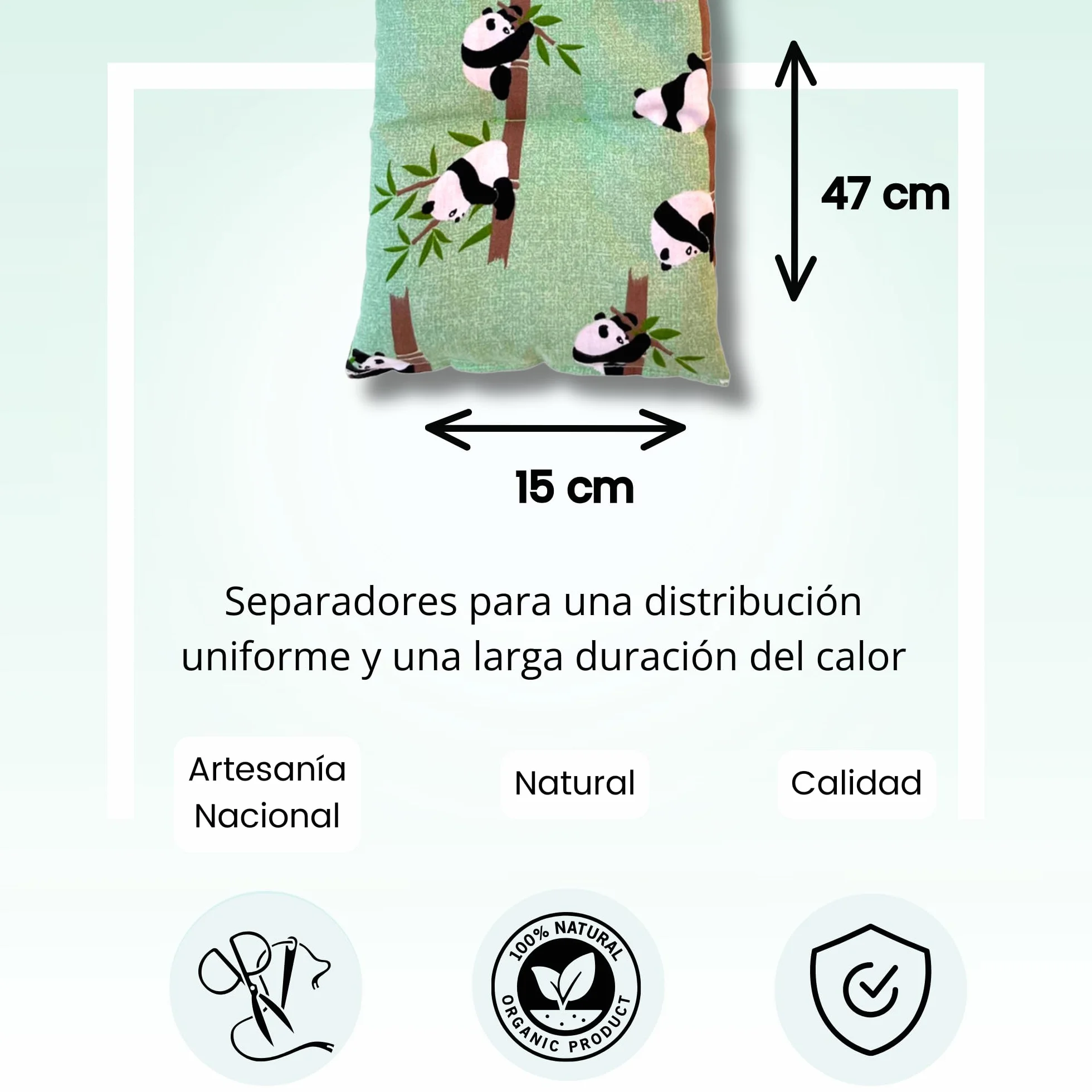 Saco Semillas Microondas Cervical Térmico 47x15cm 100% Algodón Bolsa Cojín Calor Frío Multiusos