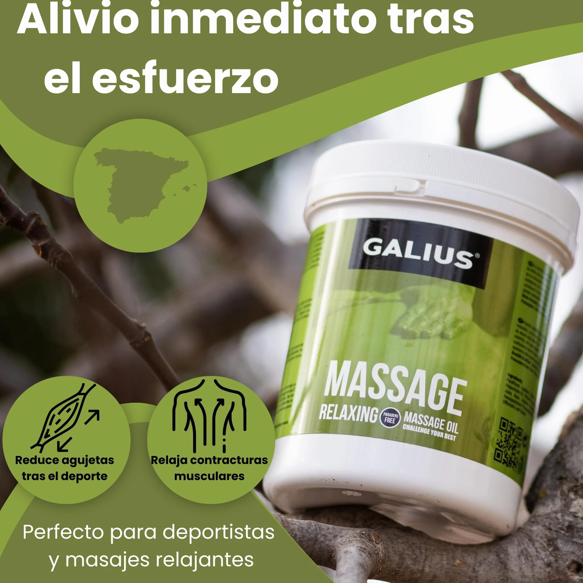 Galius Aceite Sólido para Masaje Relajante con Harpagofito 1000ml