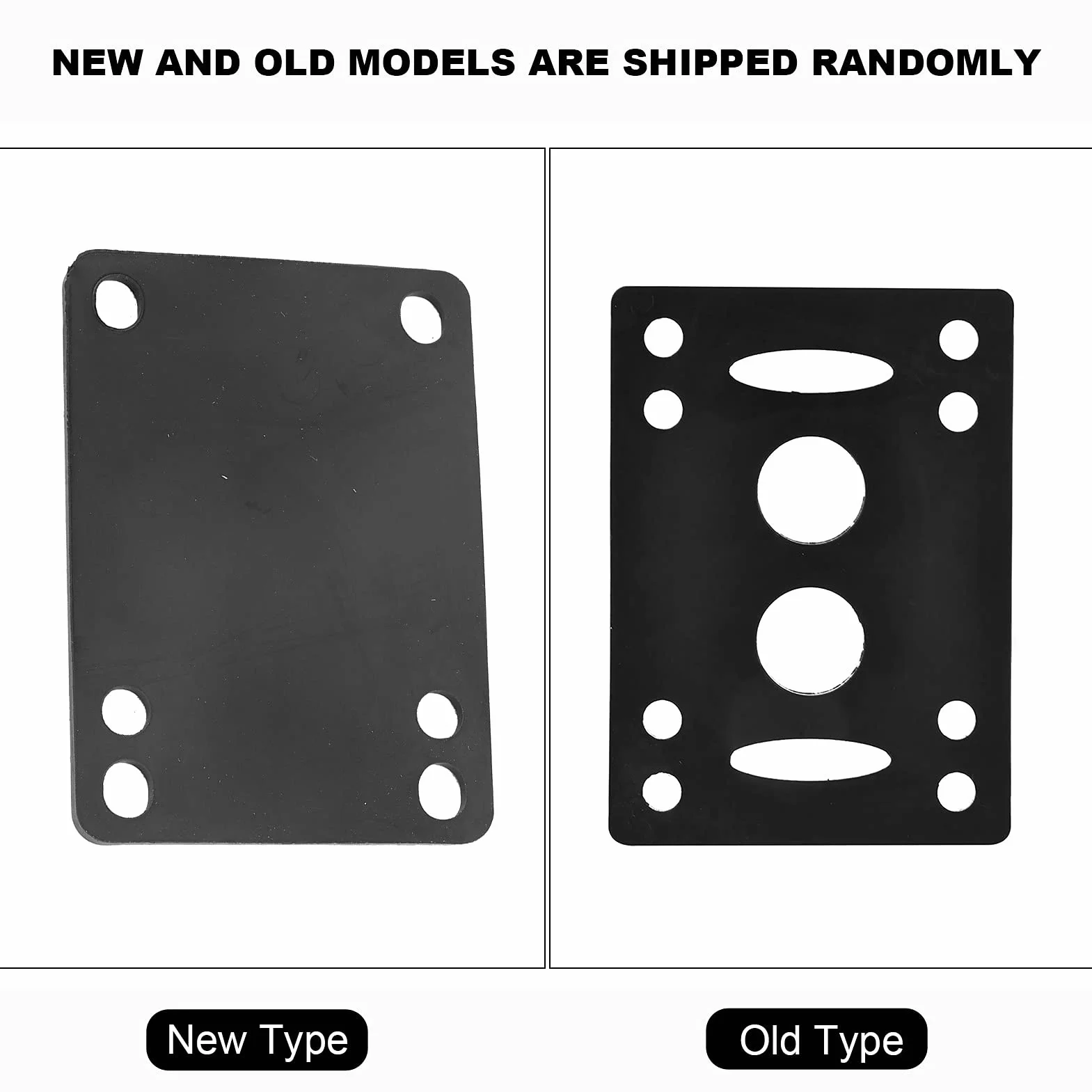Alomejor Skateboard Truck Combo Set -2pcs Skateboard Truck + 4pcs Skate Wheel + 2pcs Riser Pad Cojinete + 8 Longboard Pernos + 8 Patineta Tuerca(Black Shaft Black Wheel)