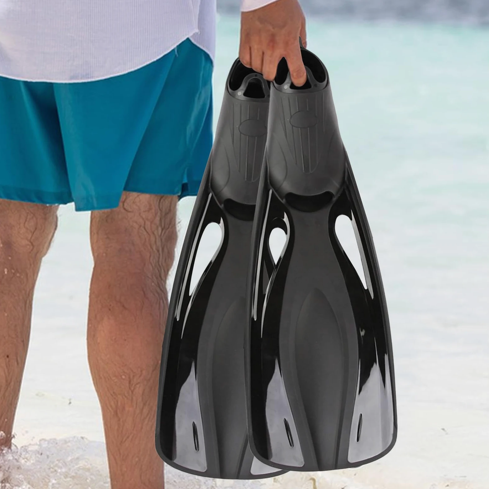 Aletas de Snorkel 1 Par, Ajustable, Tamaño De Viaje, Buceo | Aletas Natación Y Snorkel Para Adultos para hombres principiantes expertos buceo con tubo deportes acuáticos entrenamiento