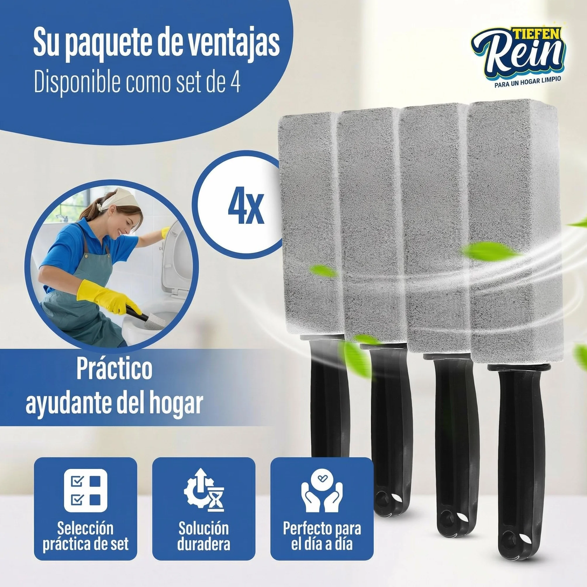 Piedra Pómez WC Profesional 4x – Piedra Pómez para Limpieza contra Cal y Manchas