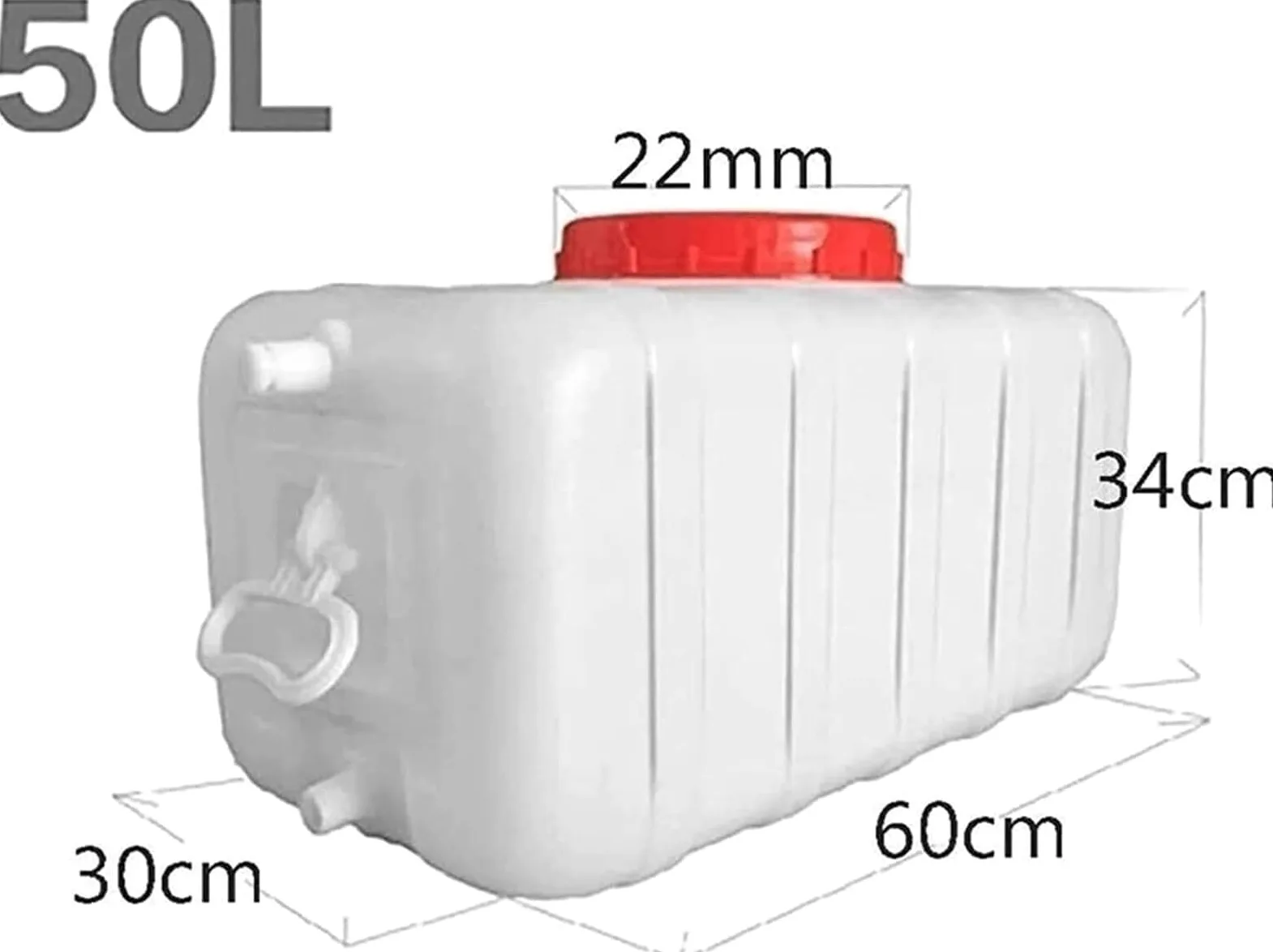 Almacenamiento de Agua Depósito Agua Plástico Grueso 50L/100L/150L/200L Diseño Asa Emergencias Acampada Senderismo Ecológico Duradero