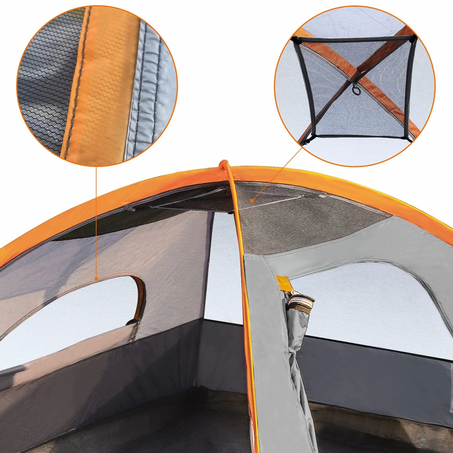 Amazon Basics Tienda de campaña impermeable 6 personas 3 estaciones lona bolsa transporte