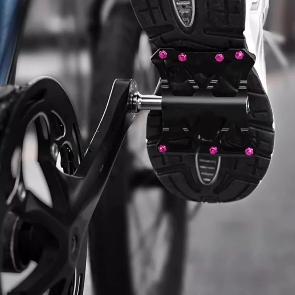 Honseadek Pedales de plataforma antideslizantes para ciclismo, pedales con tres rodamientos sellados, juego de pedales de aluminio mecanizado CNC, pedales de bicicleta huecos ligeros plateados