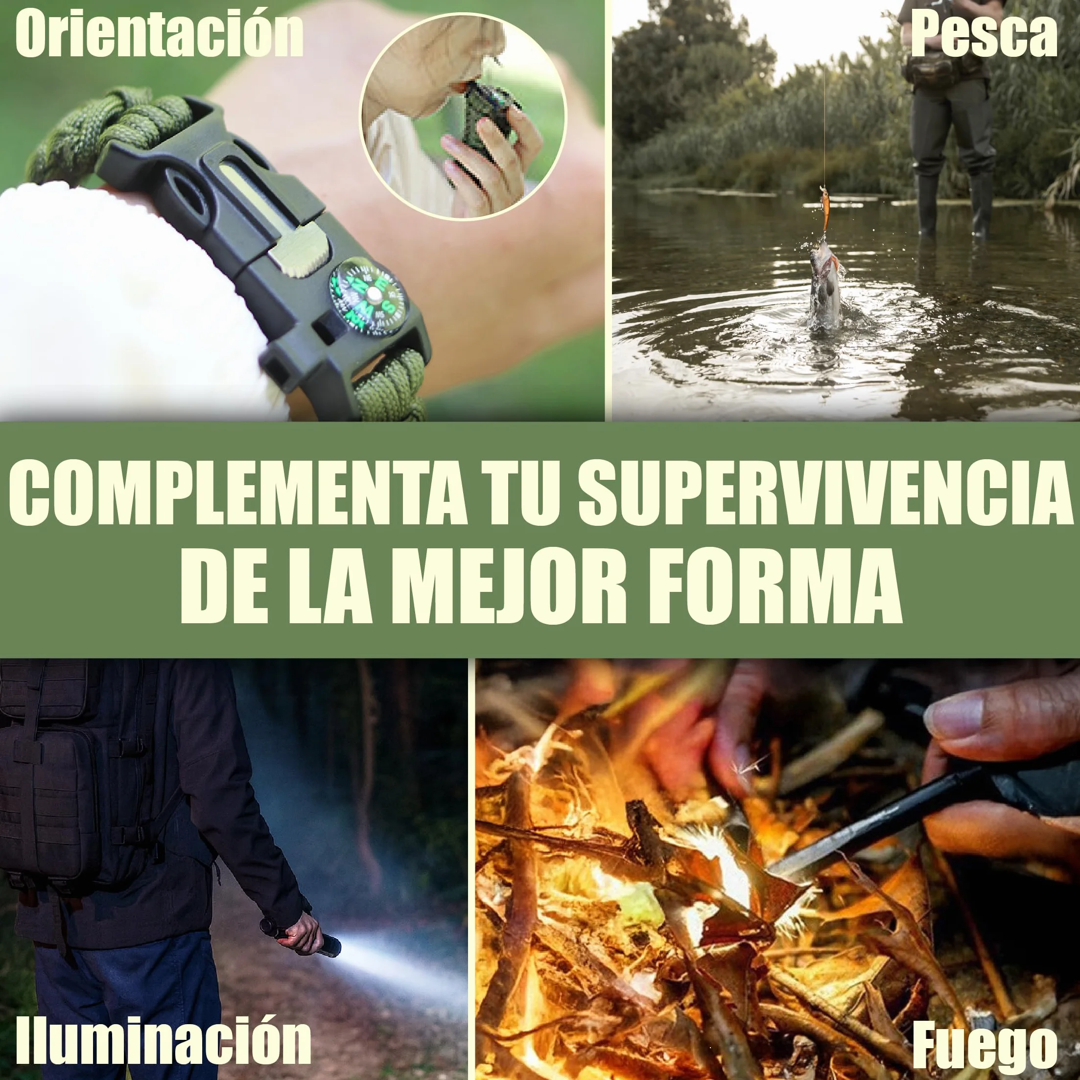 Kit Supervivencia 72 Horas Mochila con Hacha, Primeros Auxilios, Radio Solar Emergencia