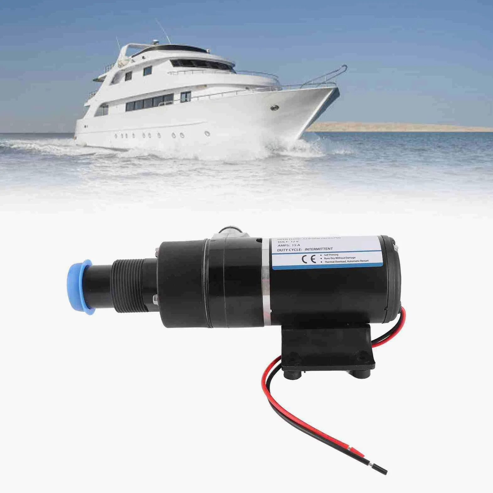 Yosoo Health Gear Bomba Maceradora Autocebante Cortador de Acero Inoxidable 5 Pies Prime 30 Gal en Funcionamiento de 3 Minutos Protección en Seco para Tanque de Retención Marino Caja de Peces