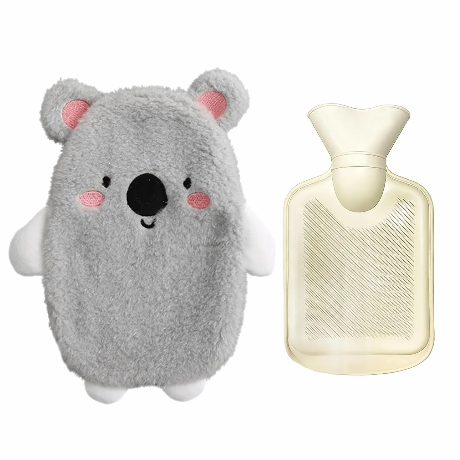 Koala Botella de Agua Caliente de Felpa Extraíble, Bolsa de Agua de PVC con Temperatura Constante