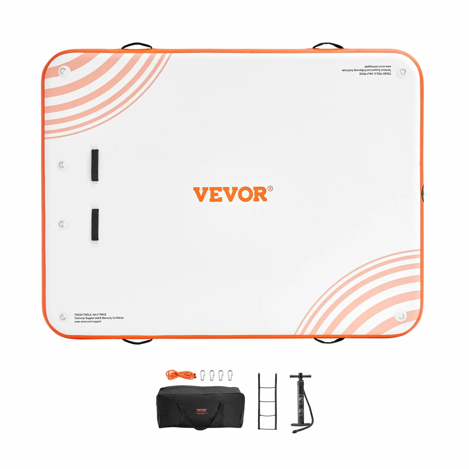 VEVOR Muelle Flotante Inflable, Plataforma de Muelle Inflable, tapete Flotante de Agua Antideslizante con Escalera Desmontable y Bolsa de Transporte portátil, Plataforma Flotante para Isla para