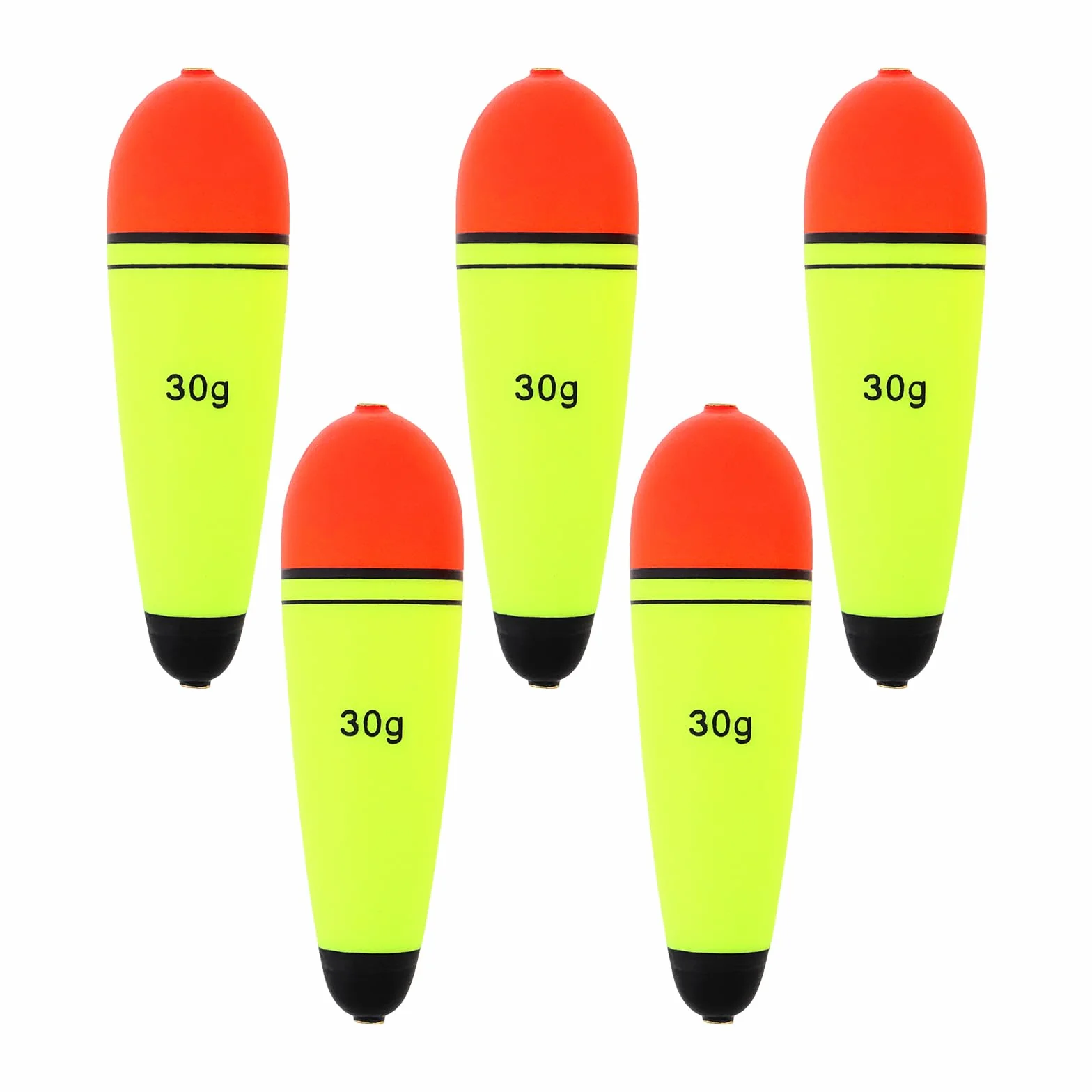 Bobbers de pesca flotadores de espuma EVA con peso, flotadores de pesca, boya de pesca deslizante, boya de pesca para agua dulce y salada (5 unidades de 30 g)