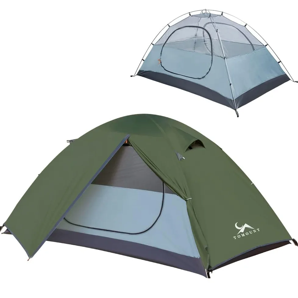 MC Tienda de campaña para 2 Personas, Impermeable, Ligera, compacta, de Doble Capa, Independiente, para Acampar al Aire Libre, Senderismo, 3 Estaciones