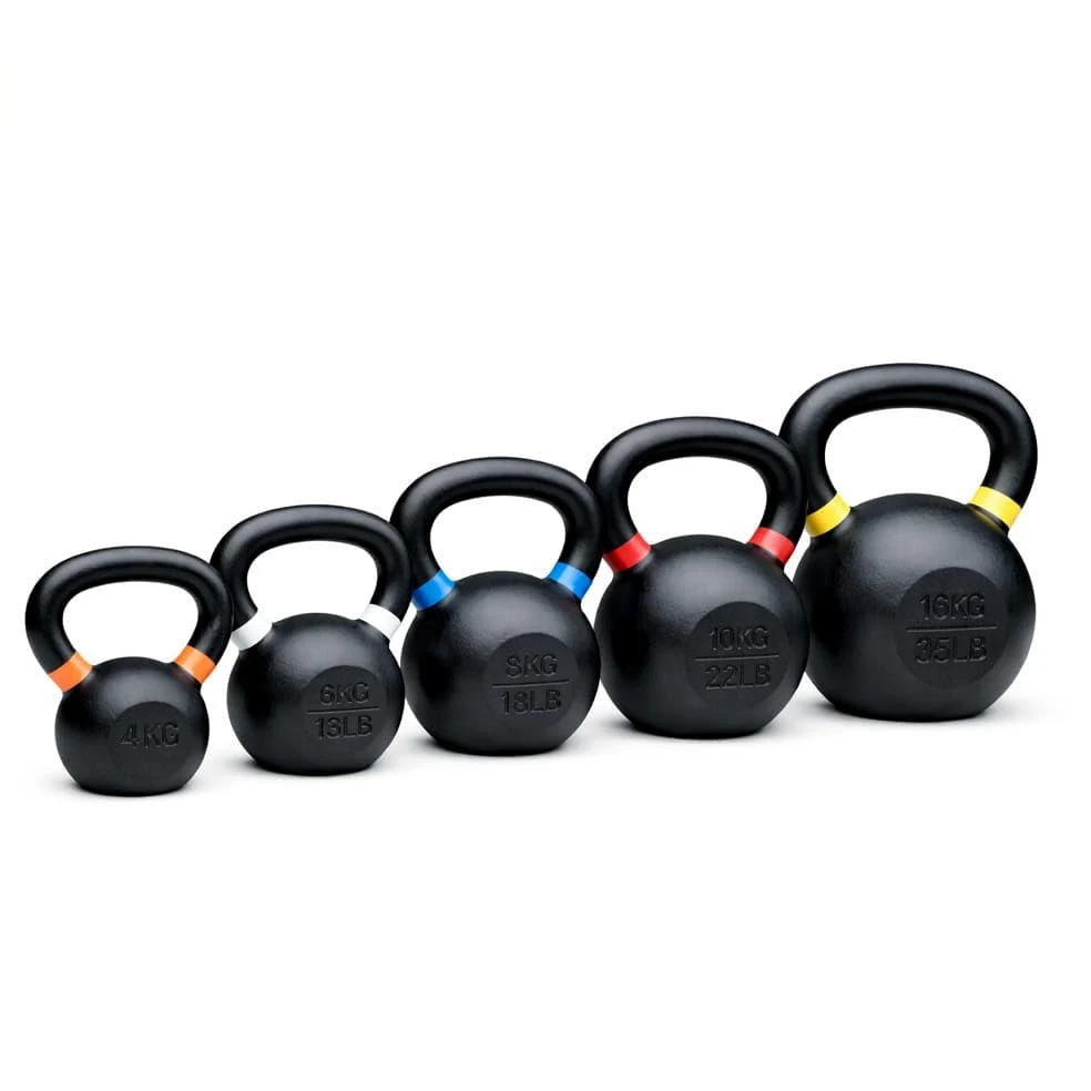 Set Kettlebells Hierro Fundido 4-16 kg | Pesas Rusas Cast Iron | Entrenamiento Funcional y Fuerza