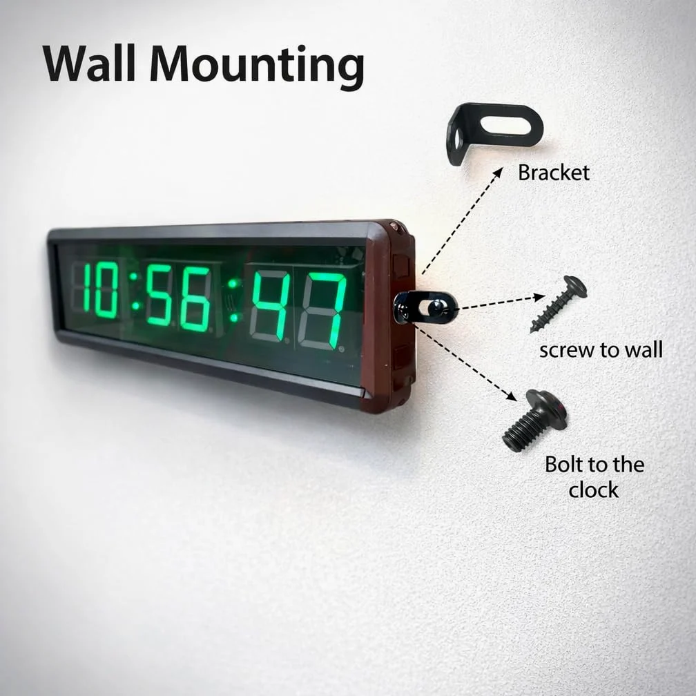 Reloj temporizador de cuenta regresiva, cronómetro grande con botón de toque, compatible con función de cuenta atrás y tiempo real, ideal para juegos y deportes de interior, montaje en
