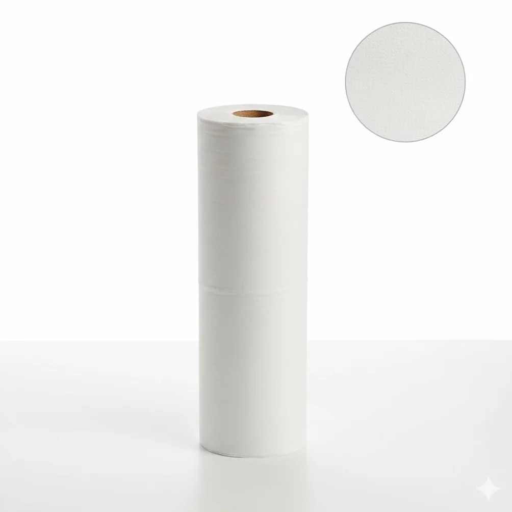 Rollo Papel Camilla con Precorte 50 m x 60 cm Celulosa Virgen 100% para Estética, Masaje, Clínicas