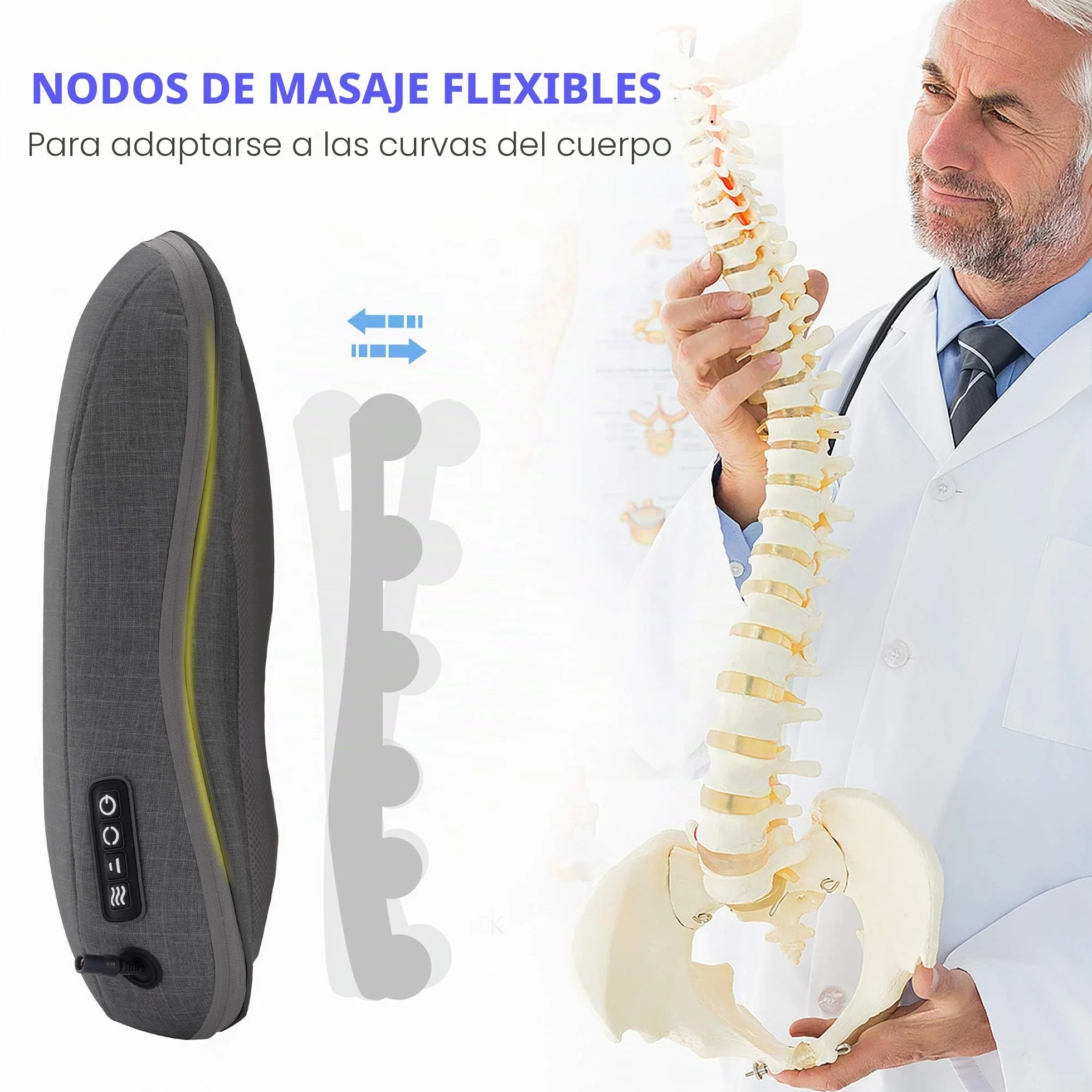 Comfier Shiatsu Masajeador de Espalda Cojín con Calor Portátil para Silla