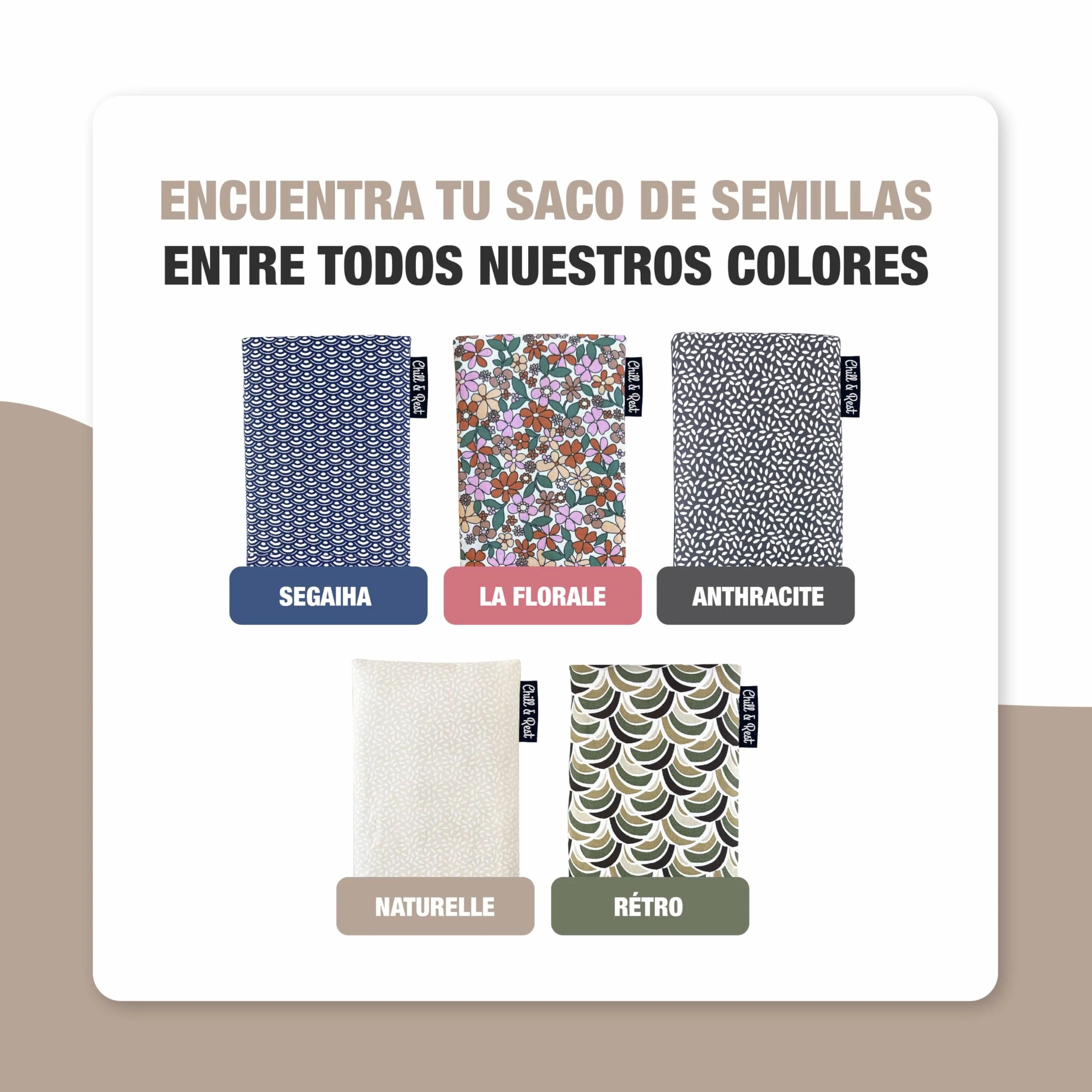 Saco de semillas para microondas Chill&Rest Naturelle Beige