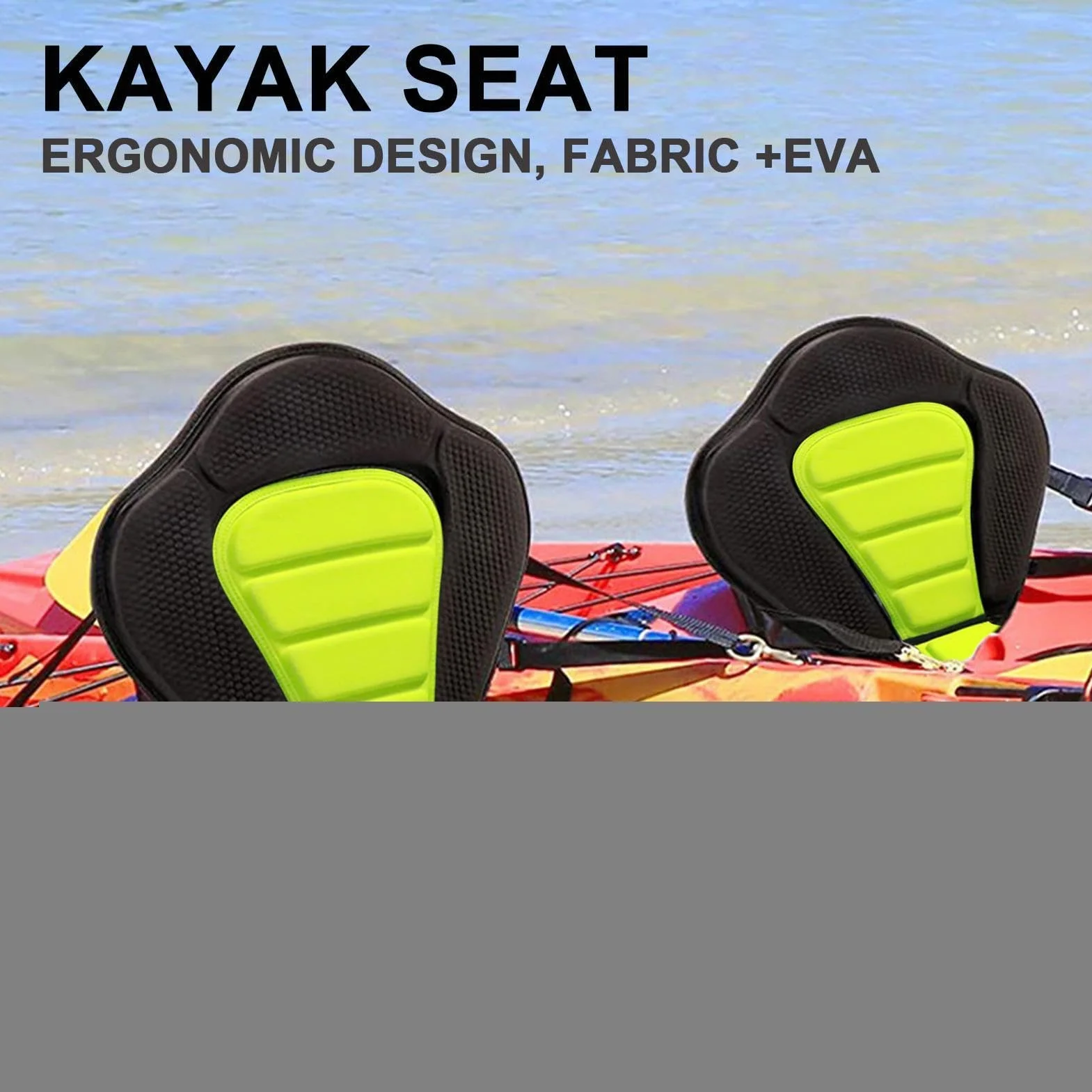 Asiento de Kayak Portátil con Cojín de EVA para Piragüismo, Rafting y Deportes Acuáticos