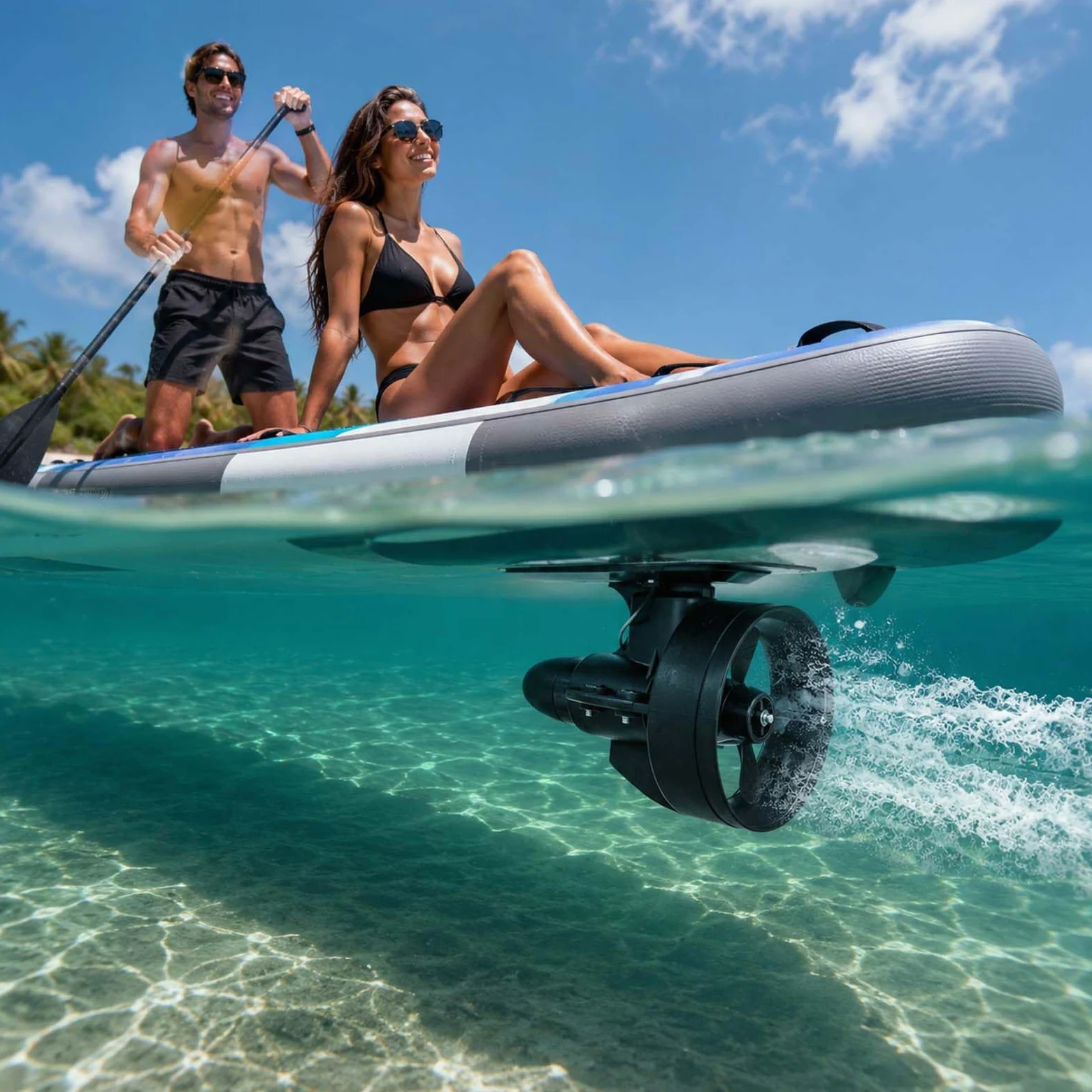 Motor Eléctrico Hidrodinámico para Sup Tipo Aleta, Propulsor Sumergible de 12 V para Kayak y Paddle Surf, Baja Resistencia al Agua 216W