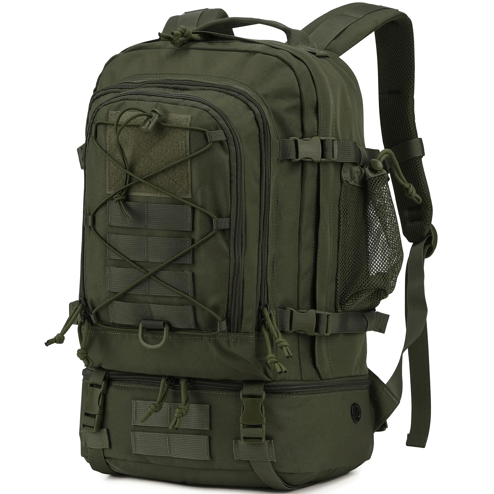 Mardingtop 28L Mochila Militar, Mochilas Hombre Deportivas Mochila Tactica Senderismo Moto Deporte Viaje Playa Montaña Negra for Unisex (28l - Verde Militar II)