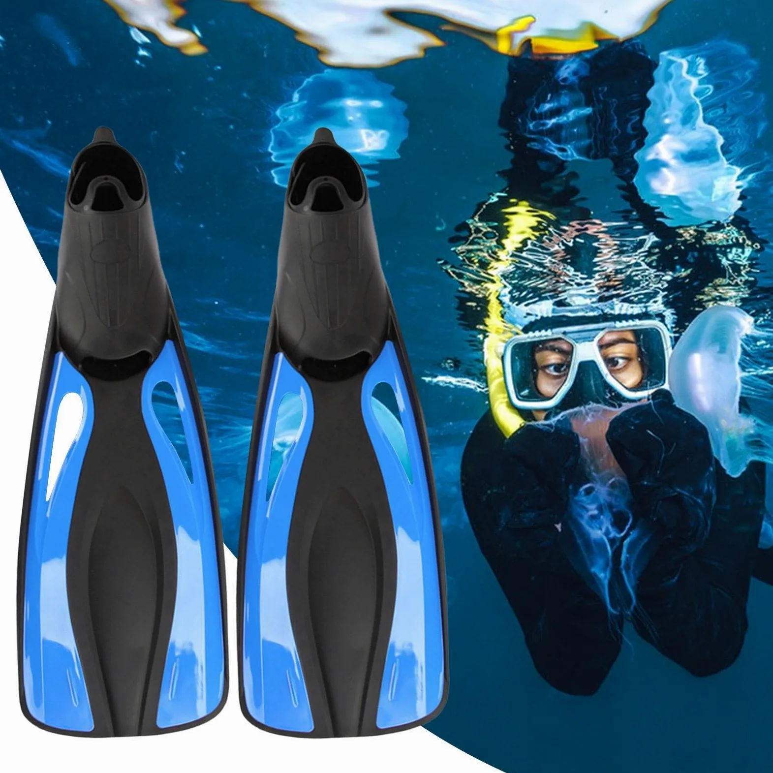 Aletas Snorkel Equipo Compacto de Viaje | Aletas Snorkel Adultos Pie Completo Mujeres Principiantes Expertos Deportes Acuáticos Al Aire Libre Entrenamiento Buceo