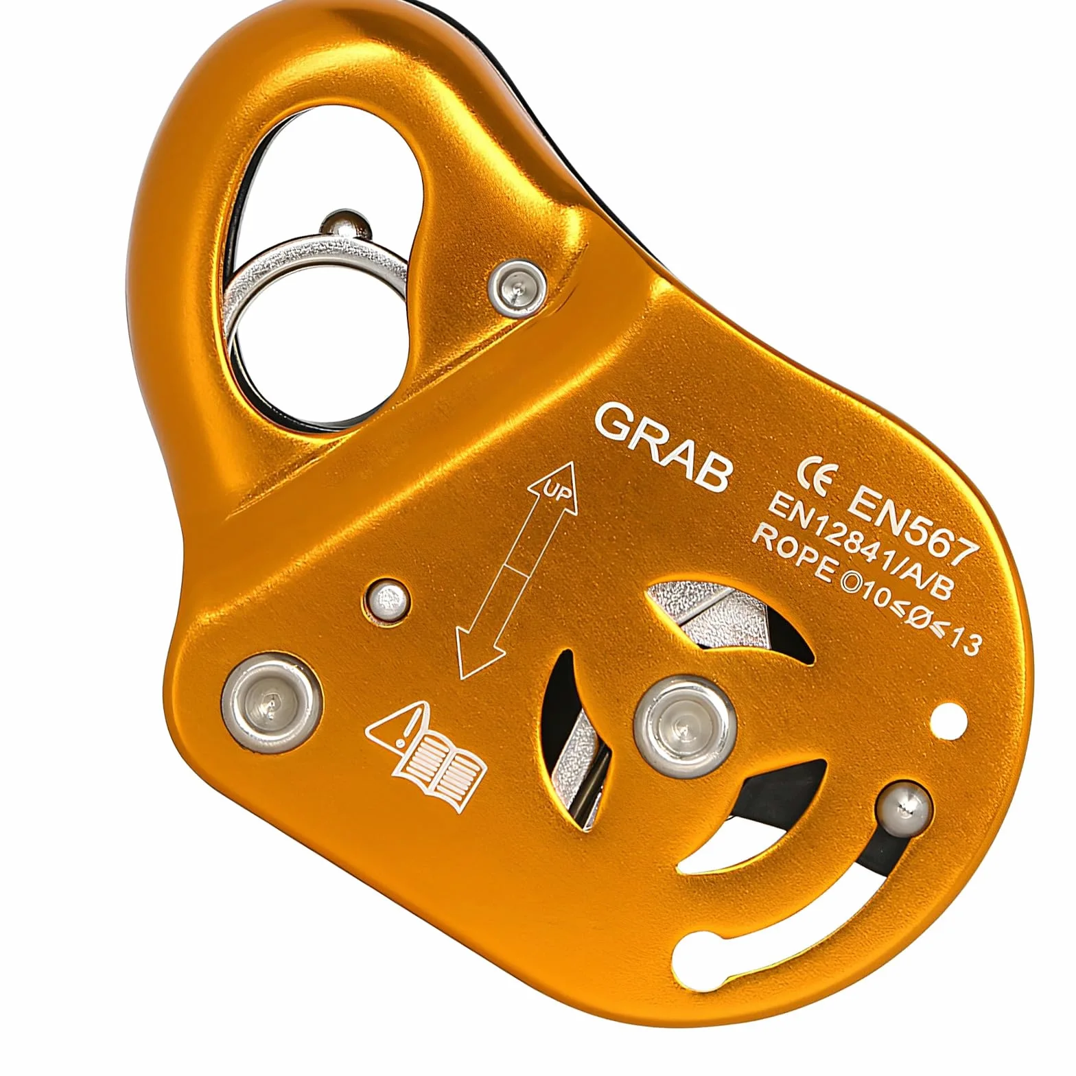 Fuerte soporte de cuerda de metal, dispositivo de seguridad de caída, textura de aleación de aluminio, adecuado para escalada de montaña segura y eficiente, mosquetón de bloqueo automático