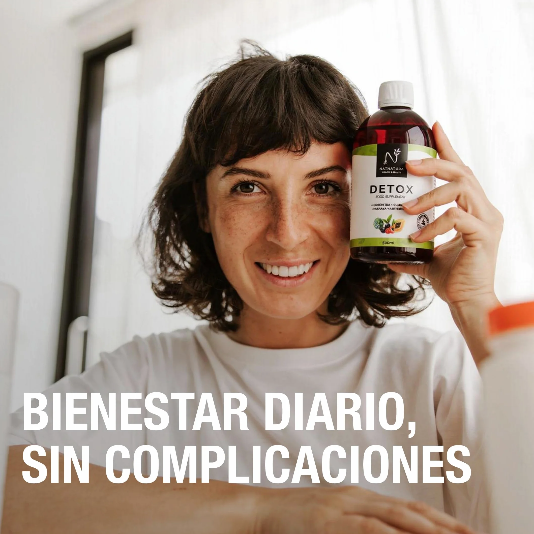 Natnatura Health & Beauty Detox Jarabe 500 ml Complemento alimenticio líquido Sabor frutos rojos Vegano sin gluten