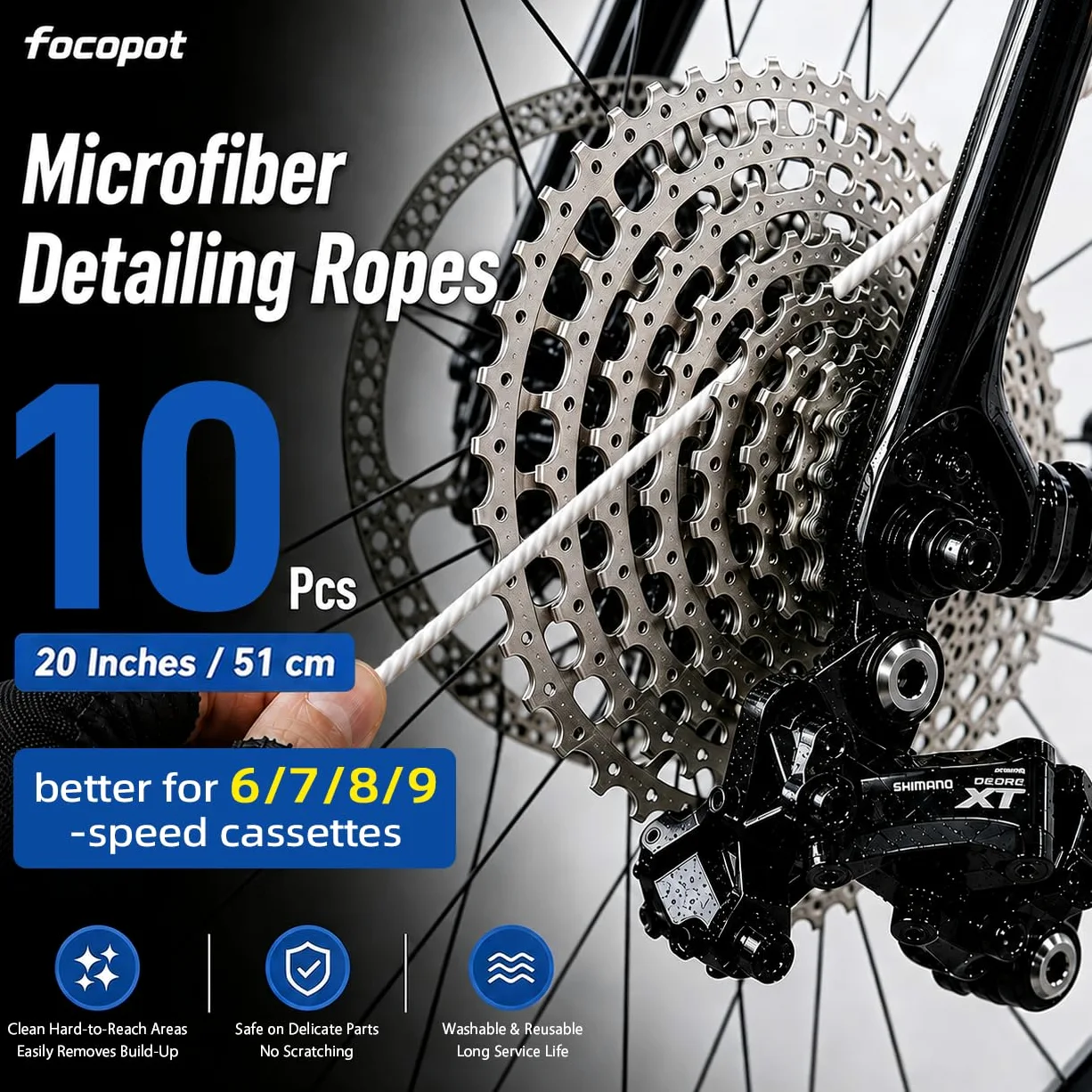 focopot Kit de limpieza de bicicleta con limpiador de cadena de bicicleta, limpiador de bicicletas, depurador, lubricante de aceite, herramienta de cepillo de limpieza, kit de limpieza perfecto para