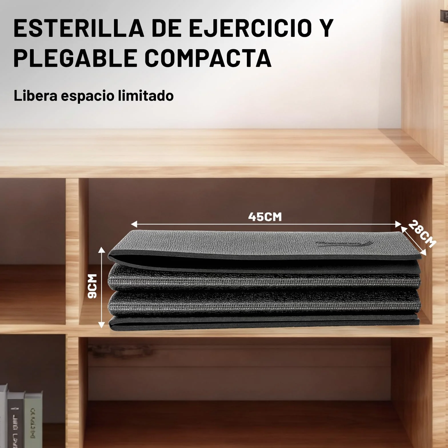 Esterilla de protección para Equipo de Ejercicio, Estera Fitness plegable 200*90cm, Suelo para gimnasio en casa 6mm para bicicletas estáticas, cinta de correr, Resistente Alfombrilla Protect