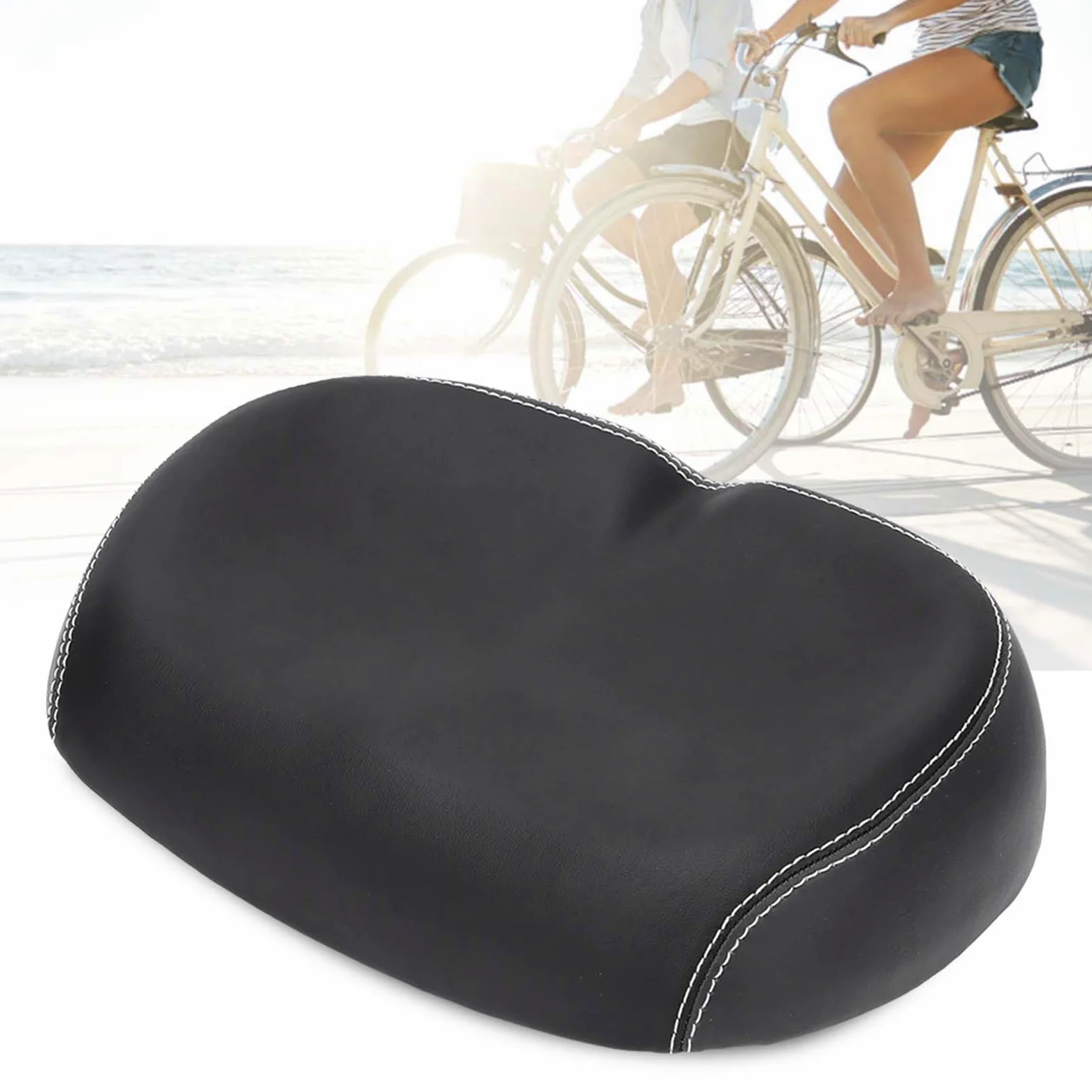 Sillín de Bicicleta Sin Nariz Asientos de Bicicleta para Hombres Negro Ensanchar Sin Asiento de Bicicleta Nasal Reemplazo de Sillín Ciclismo Sory para Bicicleta