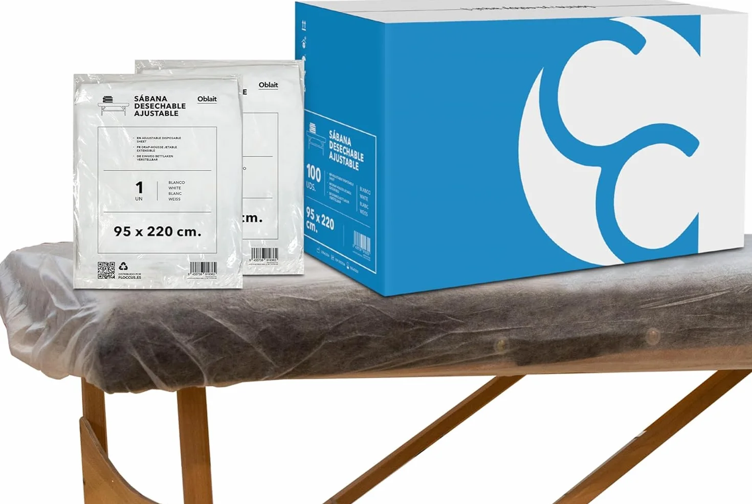Sábana Desechable SMS Ajustable 95x220 cm Pack 10 Unidades