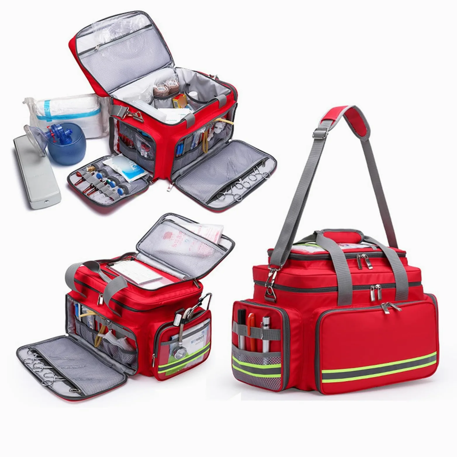Kit De Material For La Prevención De Epidemias,Botiquín Médico De Tela Oxford Impermeable,Botiquín De Primeros Auxilios,Pastillero For Acampar,Apto For Exteriores(Red)